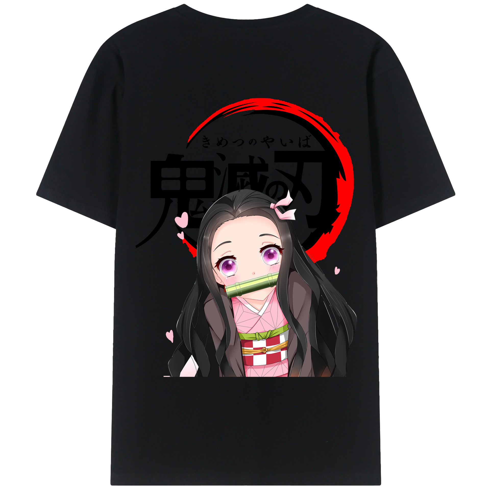 （画像用） 鬼滅の刃（きめつのやいば）竈門 禰󠄀豆子／かまど ねずこ Kamado Nezuko レディース半袖Tシャツ(バックプリント)