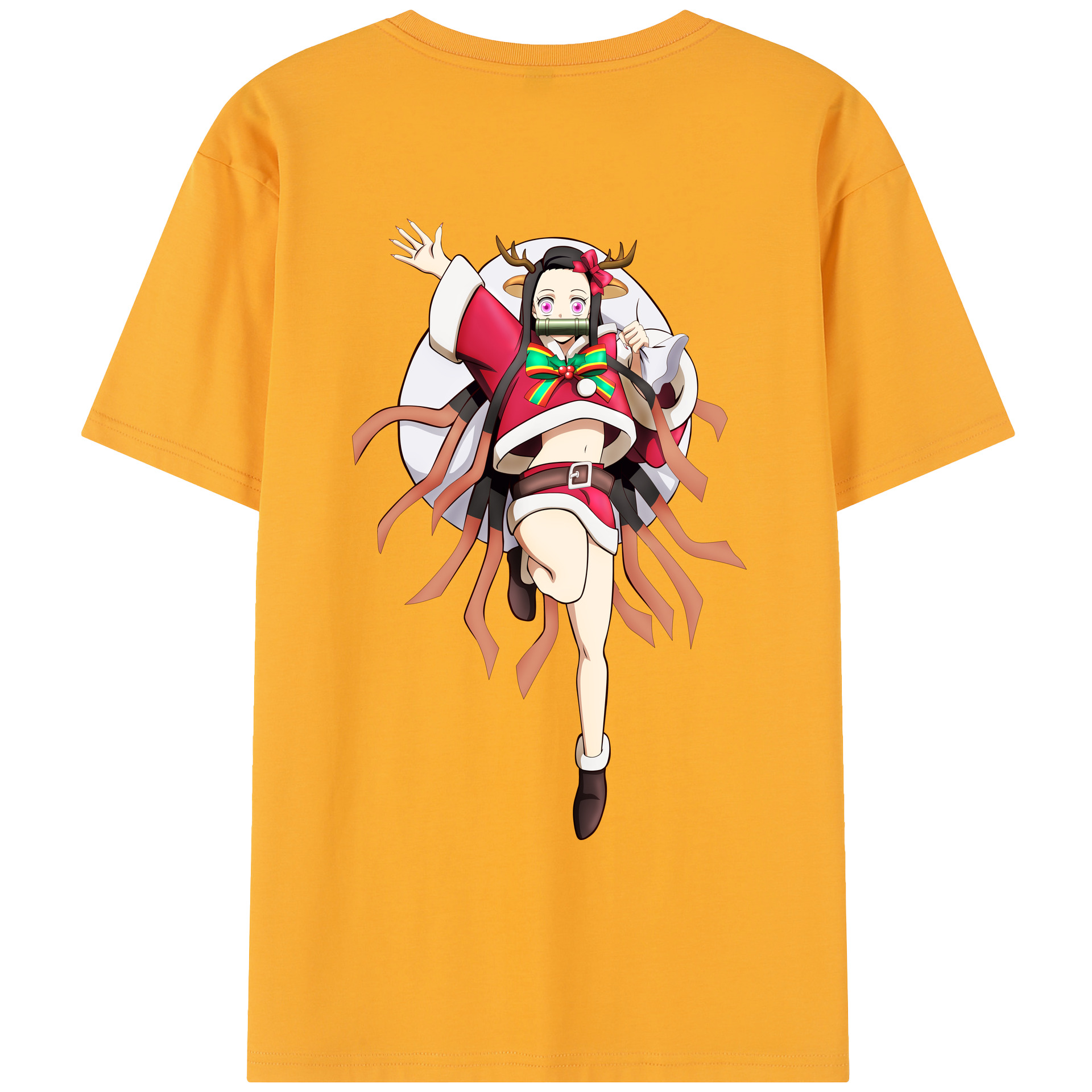 （画像用） 鬼滅の刃（きめつのやいば）竈門 禰󠄀豆子／かまど ねずこ Kamado Nezuko レディース半袖Tシャツ(バックプリント)