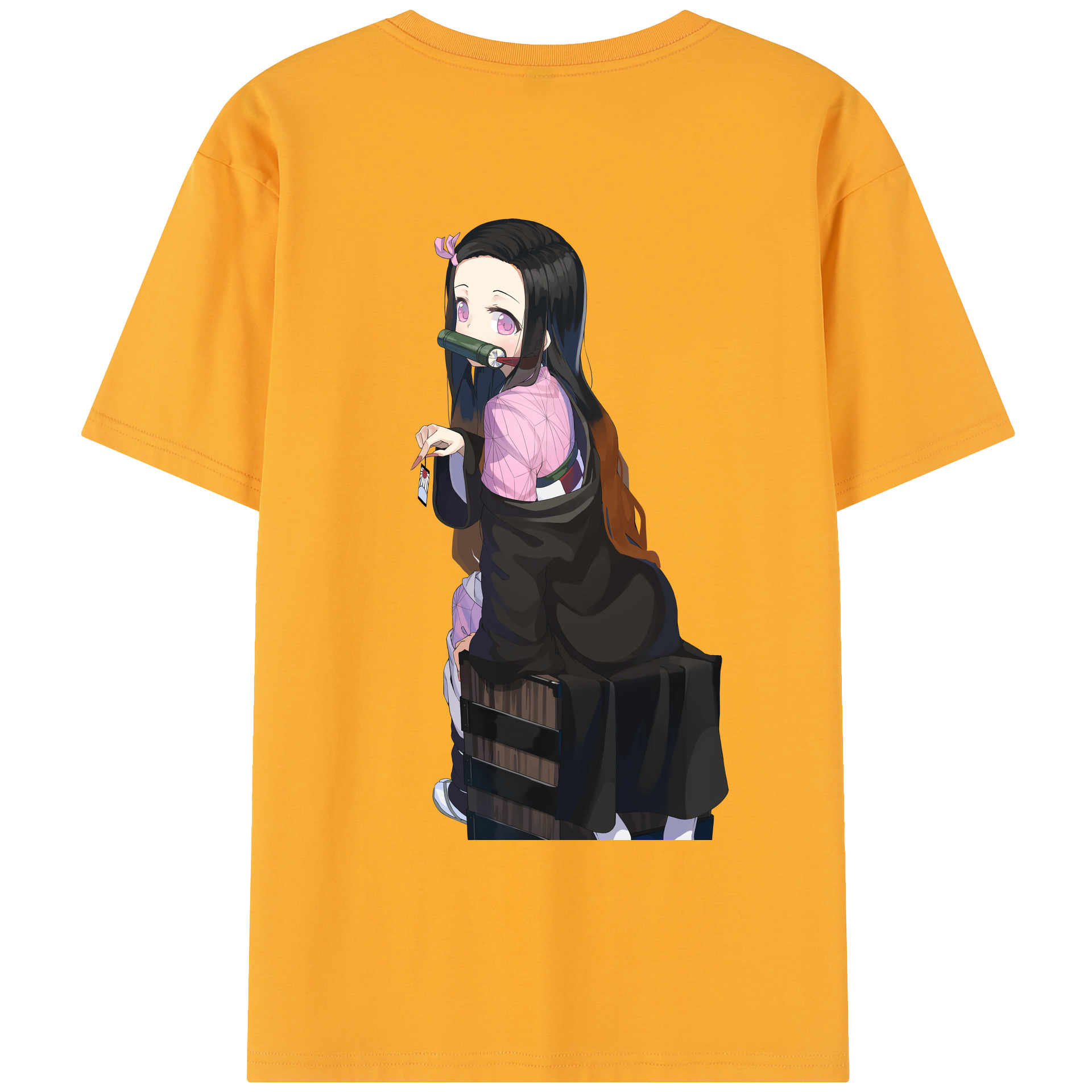 （画像用） 鬼滅の刃（きめつのやいば）竈門 禰󠄀豆子／かまど ねずこ Kamado Nezuko レディース半袖Tシャツ(バックプリント)