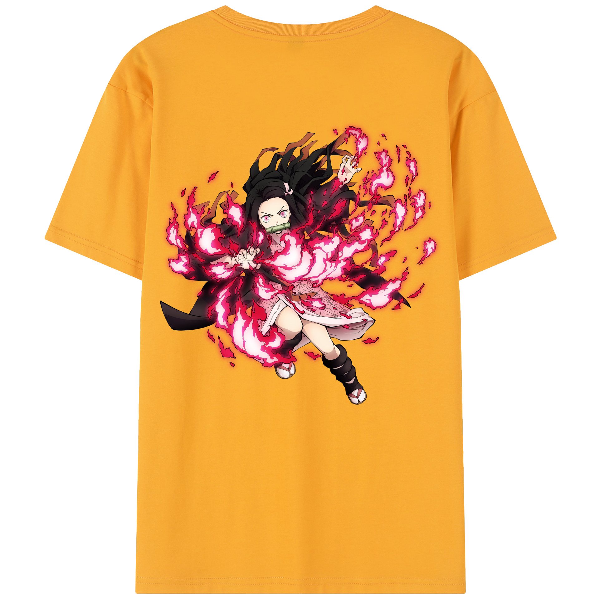 （画像用） 鬼滅の刃（きめつのやいば）竈門 禰󠄀豆子／かまど ねずこ Kamado Nezuko レディース半袖Tシャツ(バックプリント)
