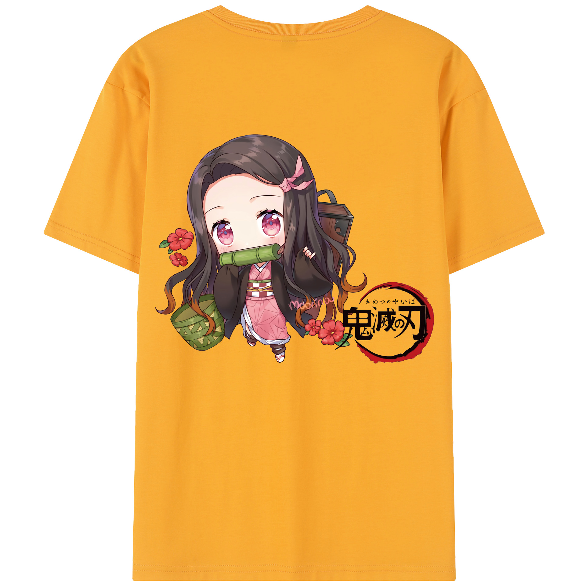 （画像用） 鬼滅の刃（きめつのやいば）竈門 禰󠄀豆子／かまど ねずこ Kamado Nezuko レディース半袖Tシャツ(バックプリント)