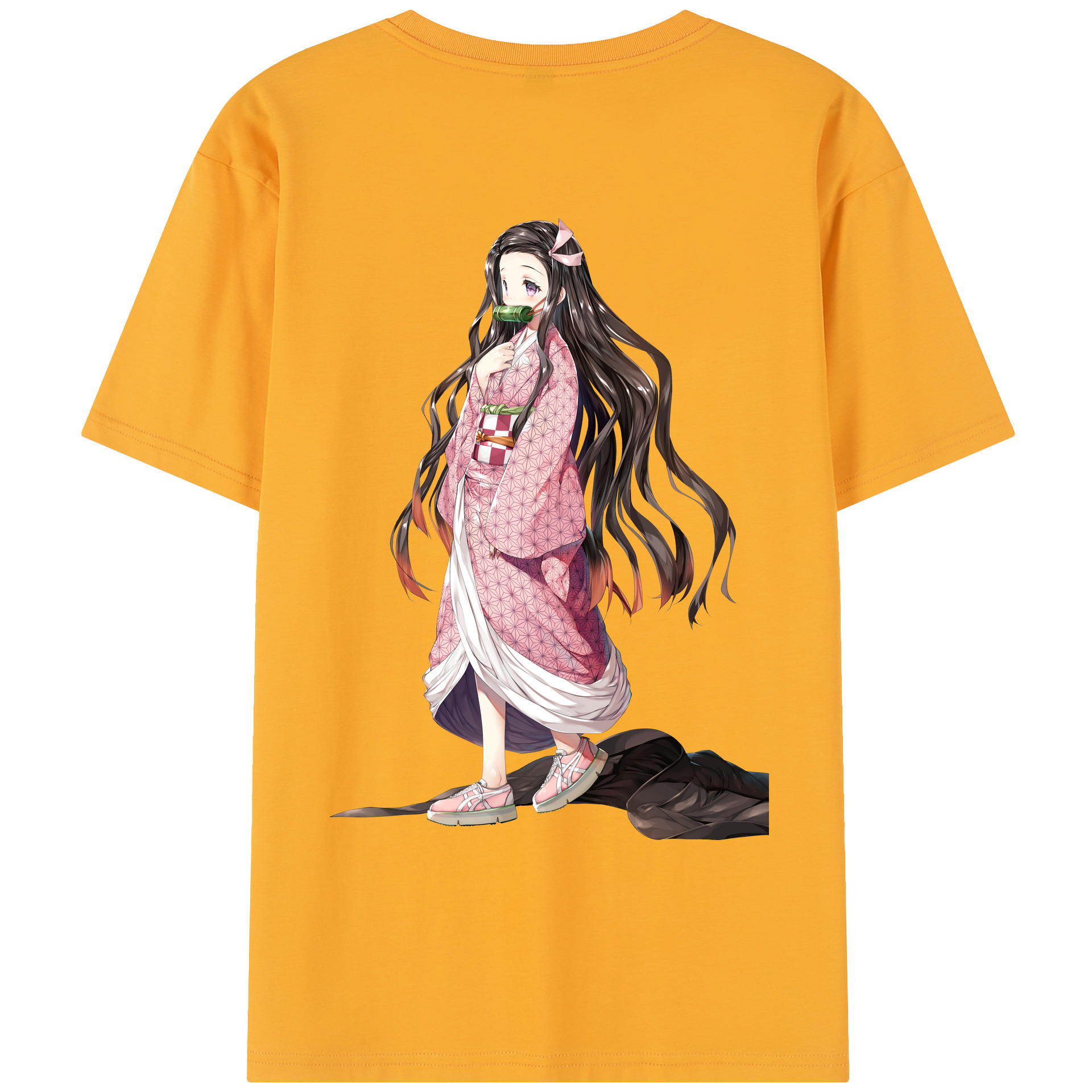 （画像用） 鬼滅の刃（きめつのやいば）竈門 禰󠄀豆子／かまど ねずこ Kamado Nezuko レディース半袖Tシャツ(バックプリント)