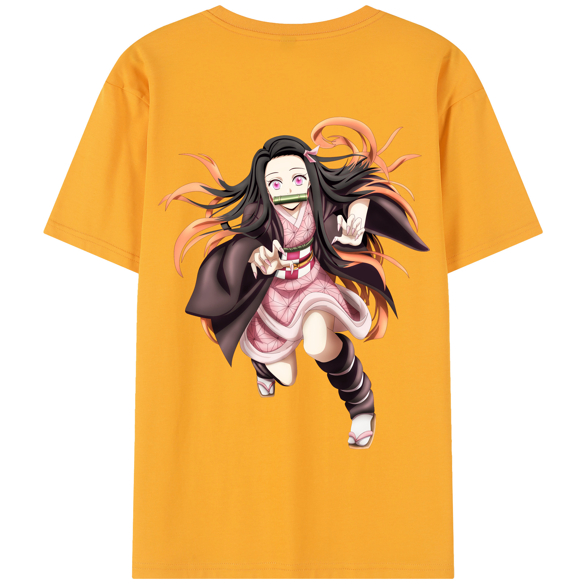 （画像用） 鬼滅の刃（きめつのやいば）竈門 禰󠄀豆子／かまど ねずこ Kamado Nezuko レディース半袖Tシャツ(バックプリント)