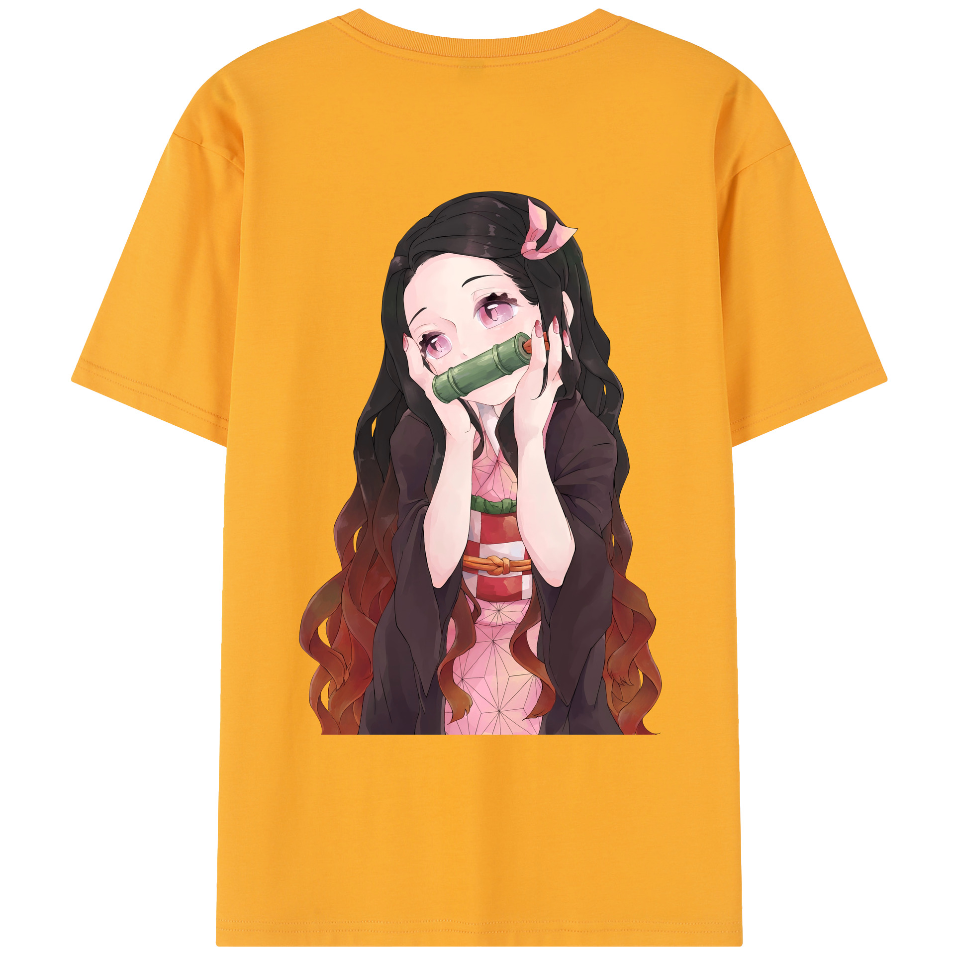 （画像用） 鬼滅の刃（きめつのやいば）竈門 禰󠄀豆子／かまど ねずこ Kamado Nezuko レディース半袖Tシャツ(バックプリント)