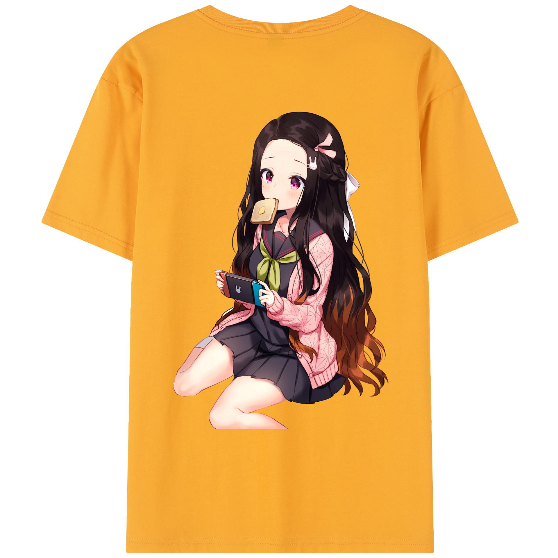 （画像用） 鬼滅の刃（きめつのやいば）竈門 禰󠄀豆子／かまど ねずこ Kamado Nezuko レディース半袖Tシャツ(バックプリント)