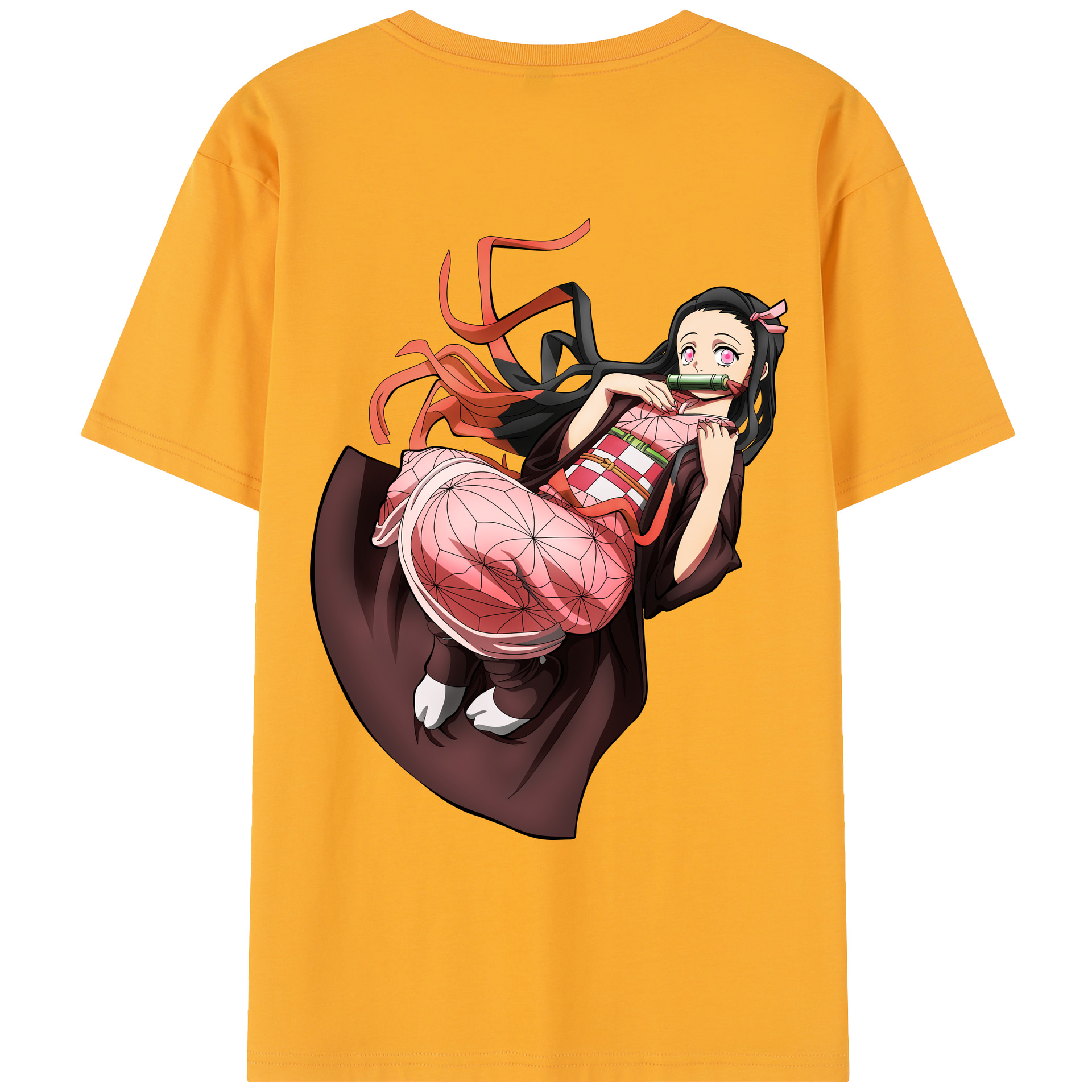 （画像用） 鬼滅の刃（きめつのやいば）竈門 禰󠄀豆子／かまど ねずこ Kamado Nezuko レディース半袖Tシャツ(バックプリント)