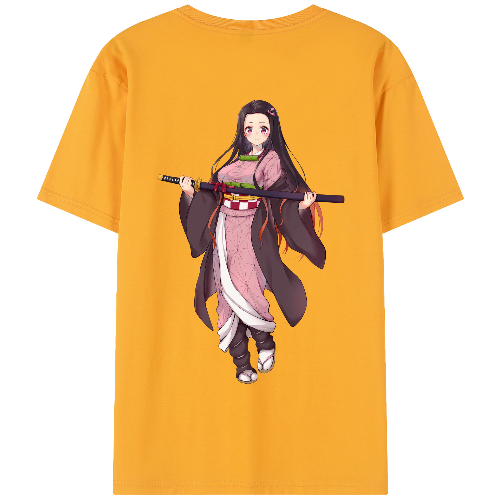 （画像用） 鬼滅の刃（きめつのやいば）竈門 禰󠄀豆子／かまど ねずこ Kamado Nezuko レディース半袖Tシャツ(バックプリント)