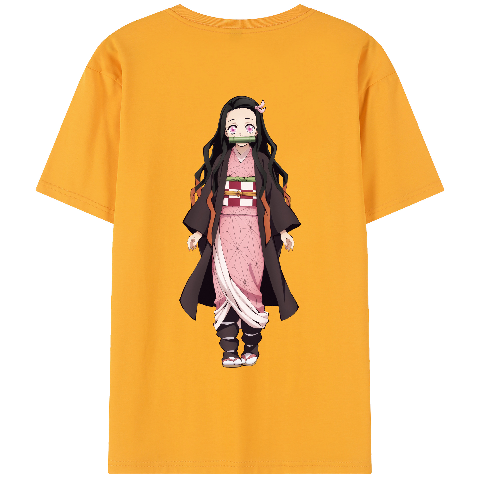 （画像用） 鬼滅の刃（きめつのやいば）竈門 禰󠄀豆子／かまど ねずこ Kamado Nezuko レディース半袖Tシャツ(バックプリント)