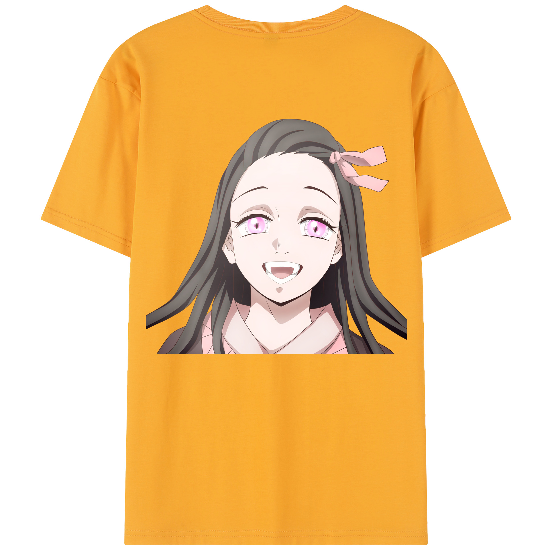 （画像用） 鬼滅の刃（きめつのやいば）竈門 禰󠄀豆子／かまど ねずこ Kamado Nezuko レディース半袖Tシャツ(バックプリント)