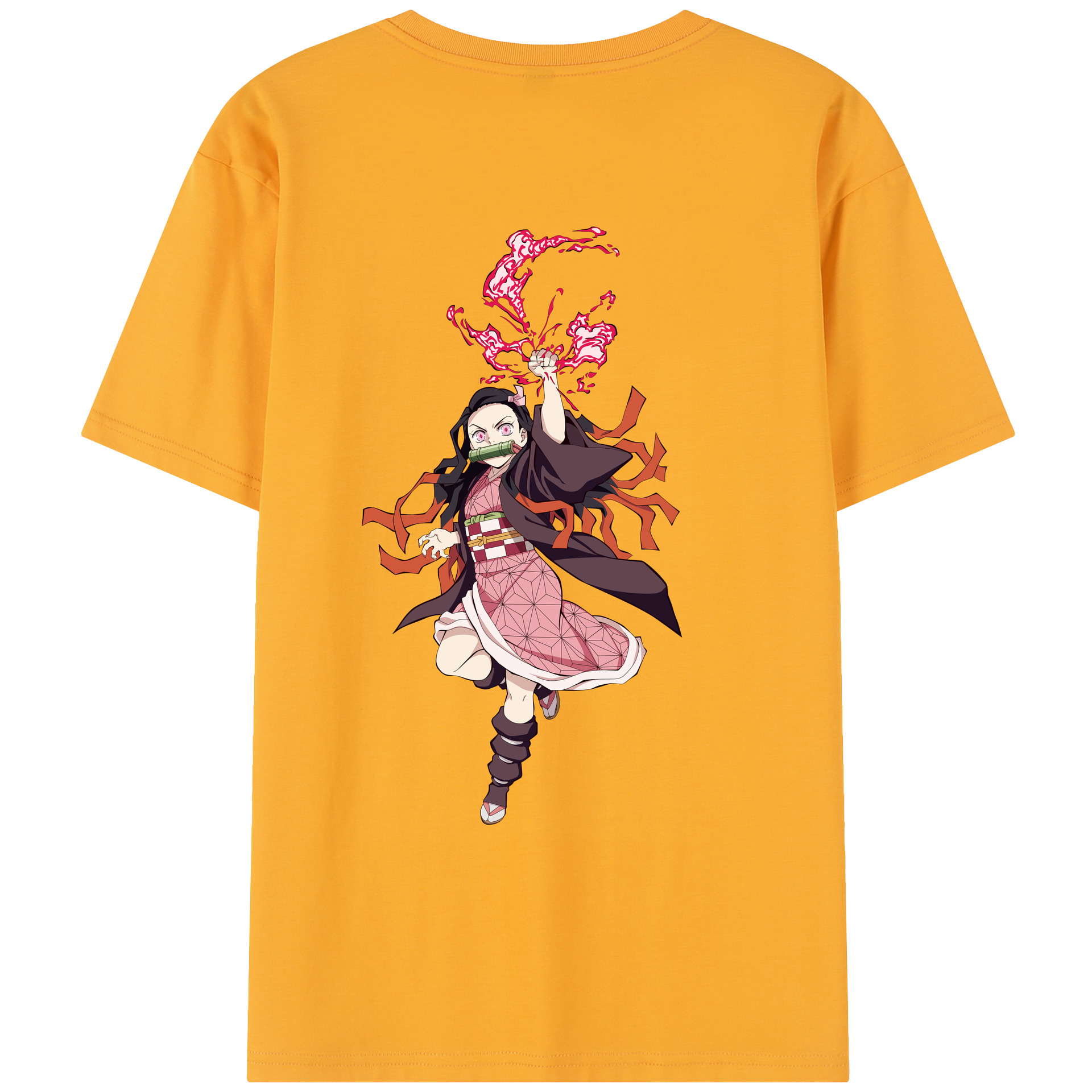 （画像用） 鬼滅の刃（きめつのやいば）竈門 禰󠄀豆子／かまど ねずこ Kamado Nezuko レディース半袖Tシャツ(バックプリント)