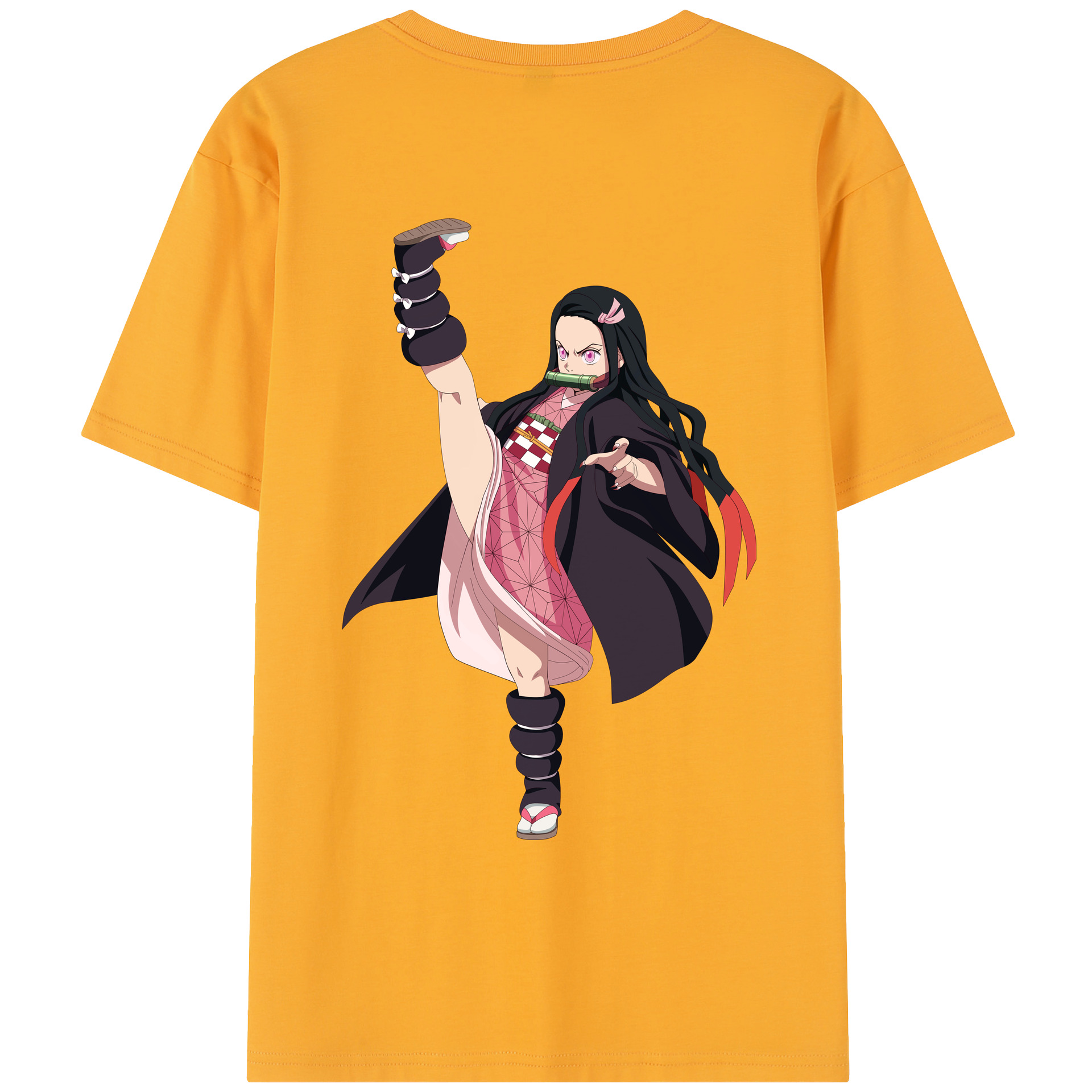 （画像用） 鬼滅の刃（きめつのやいば）竈門 禰󠄀豆子／かまど ねずこ Kamado Nezuko レディース半袖Tシャツ(バックプリント)