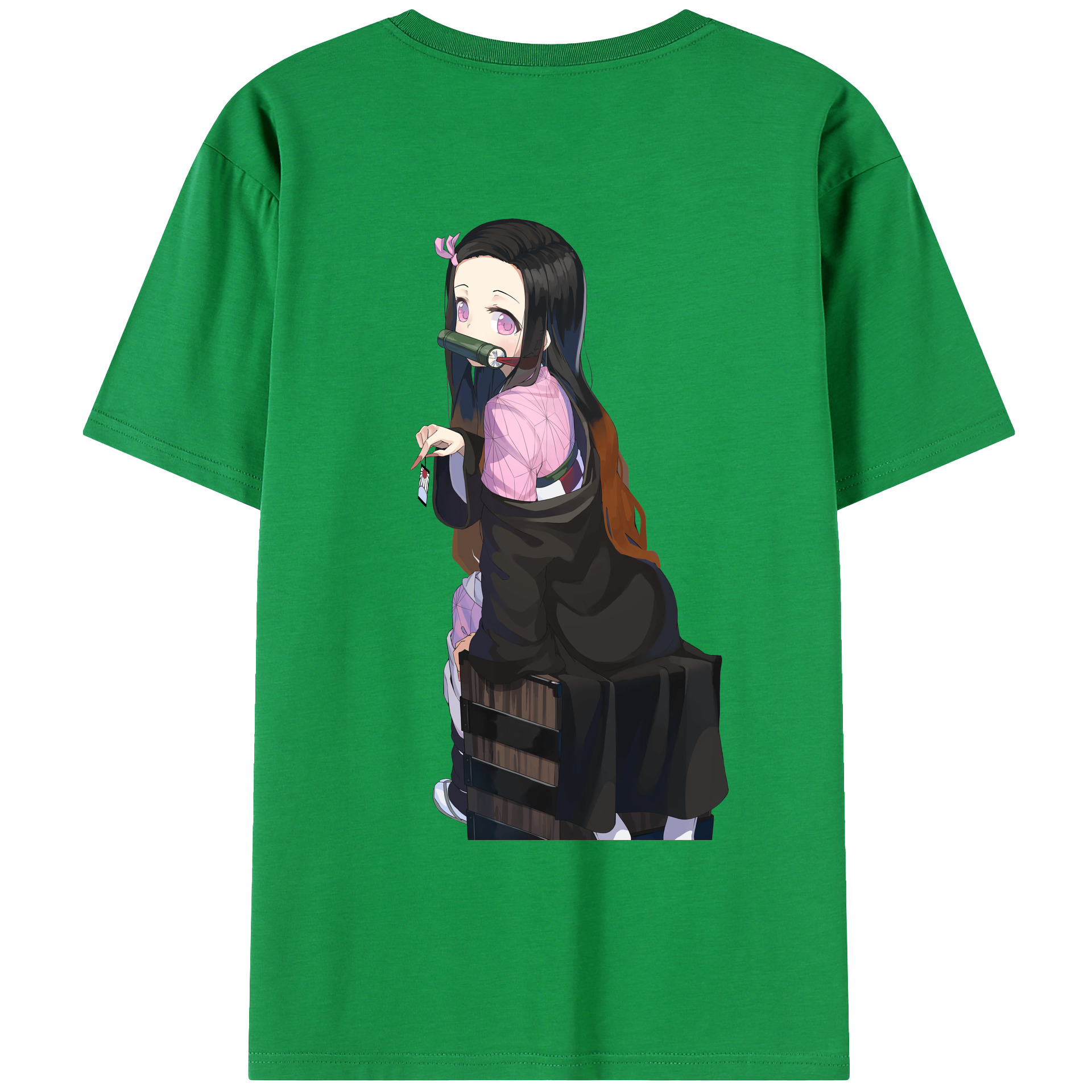 （画像用） 鬼滅の刃（きめつのやいば）竈門 禰󠄀豆子／かまど ねずこ Kamado Nezuko レディース半袖Tシャツ(バックプリント)