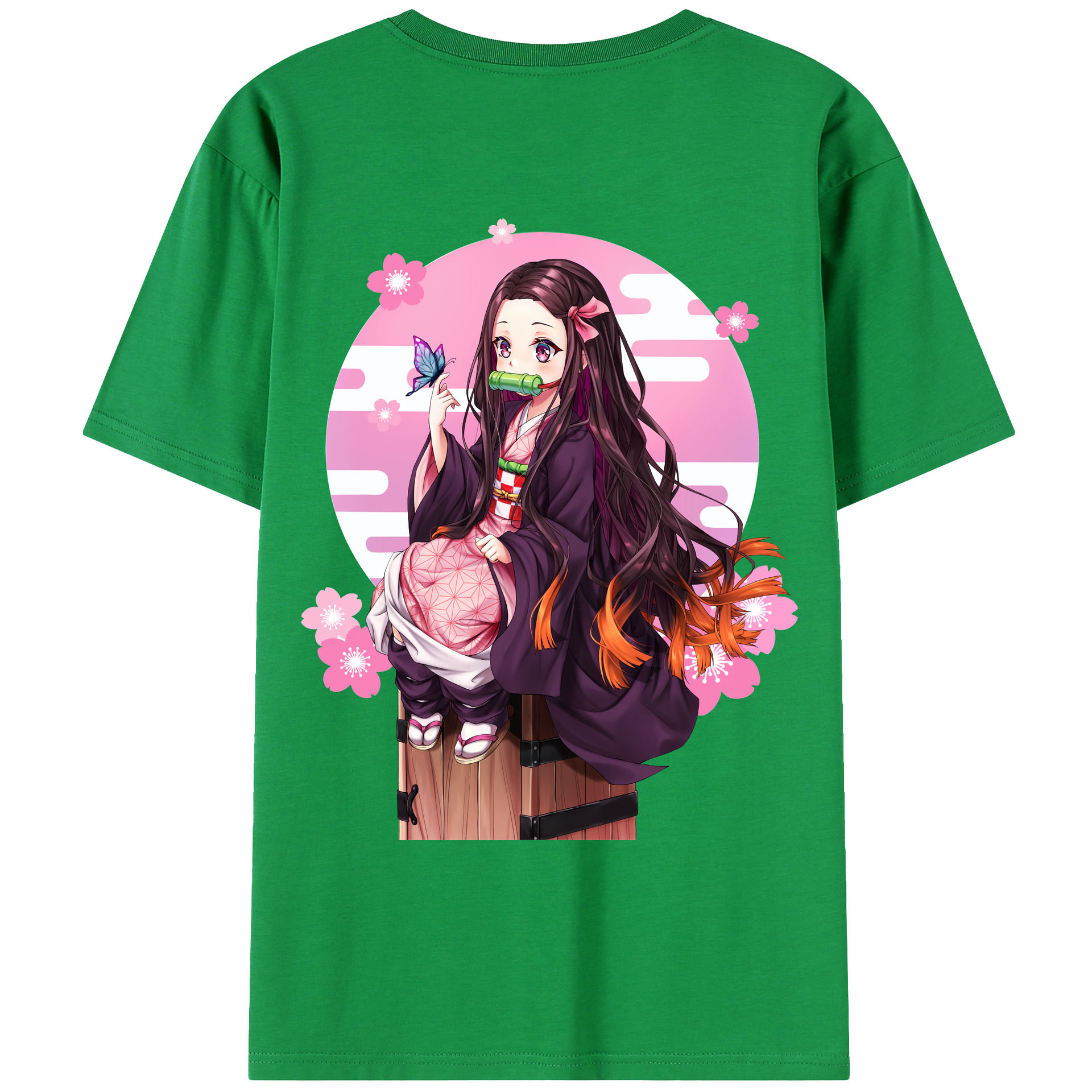 （画像用） 鬼滅の刃（きめつのやいば）竈門 禰󠄀豆子／かまど ねずこ Kamado Nezuko レディース半袖Tシャツ(バックプリント)