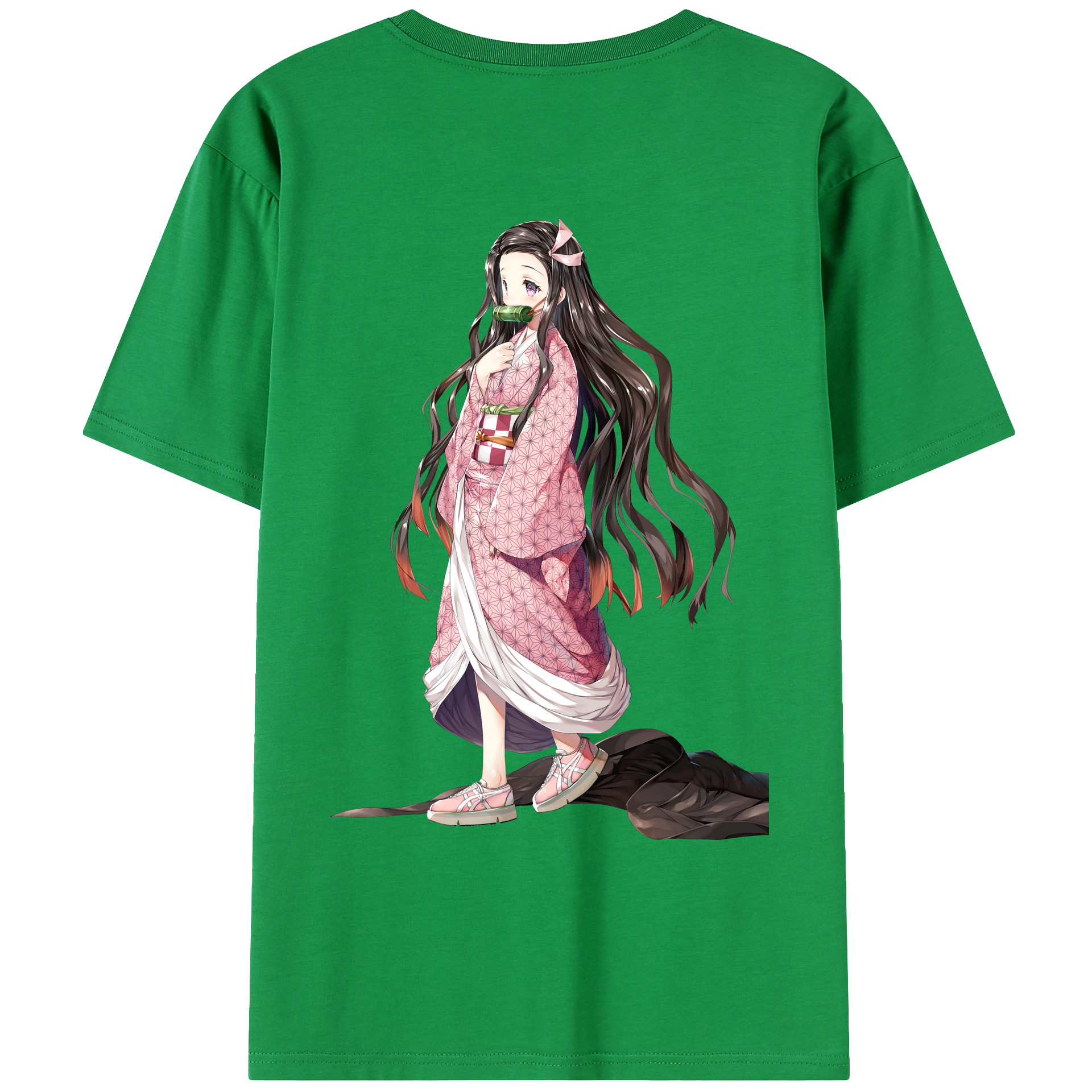 （画像用） 鬼滅の刃（きめつのやいば）竈門 禰󠄀豆子／かまど ねずこ Kamado Nezuko レディース半袖Tシャツ(バックプリント)