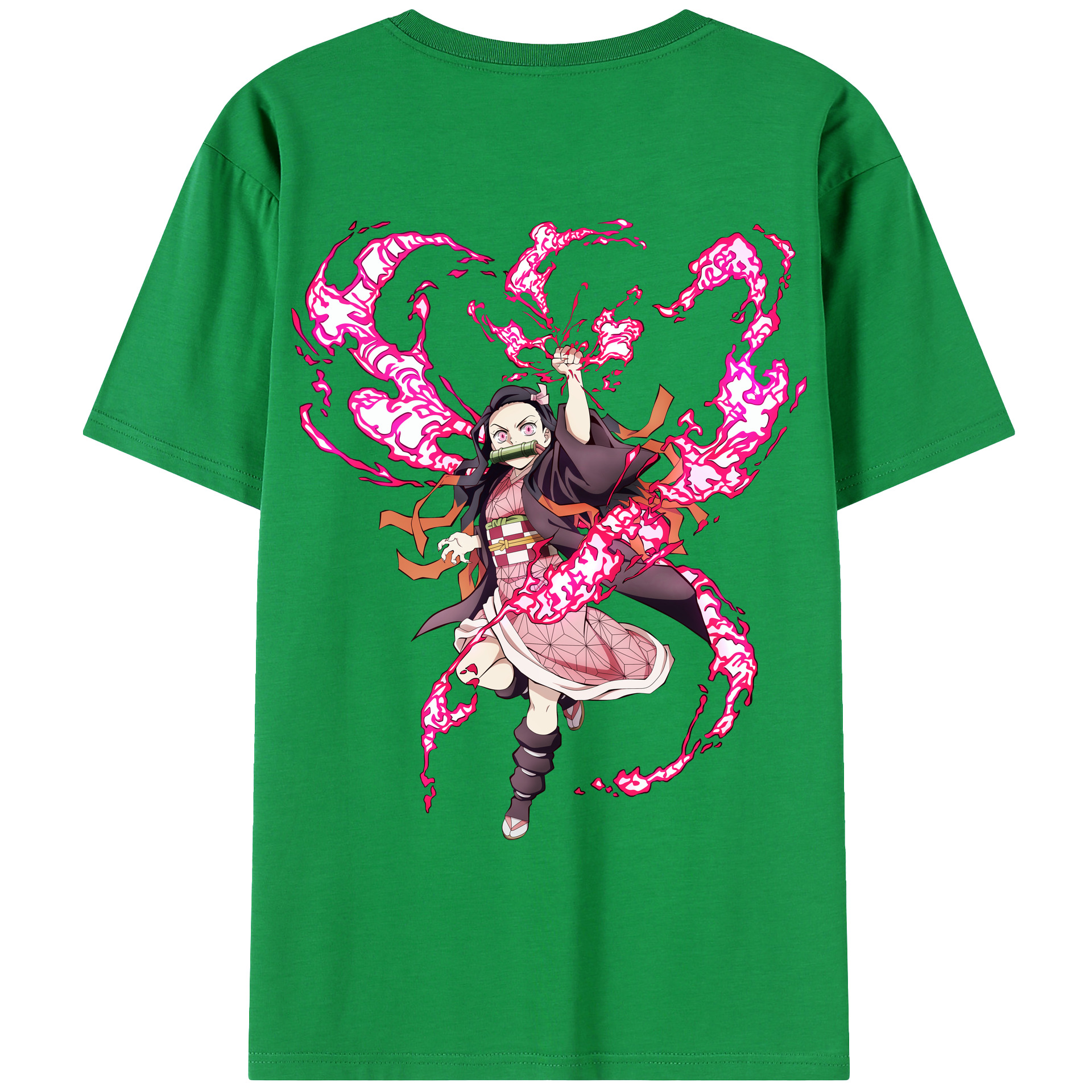 （画像用） 鬼滅の刃（きめつのやいば）竈門 禰󠄀豆子／かまど ねずこ Kamado Nezuko レディース半袖Tシャツ(バックプリント)