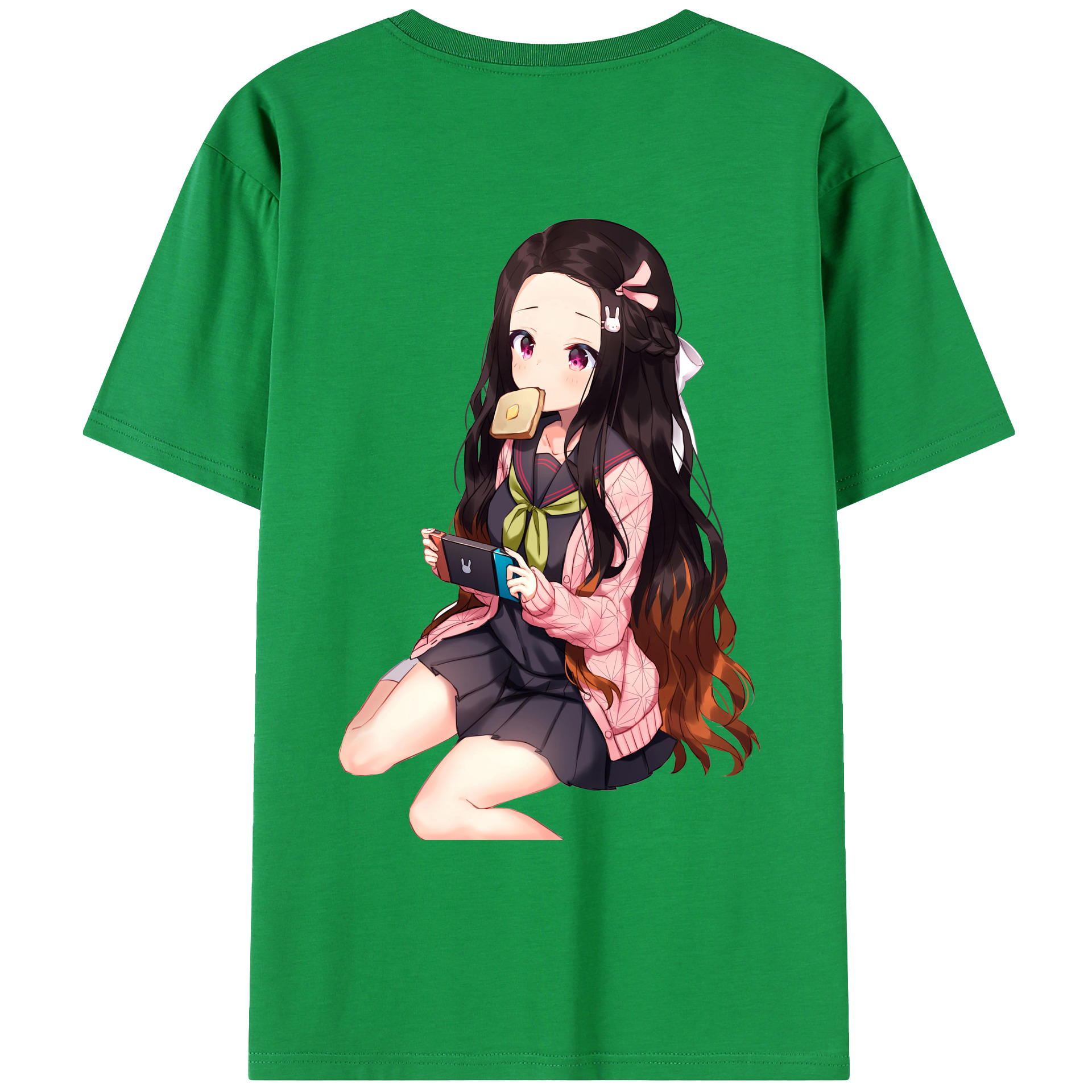 （画像用） 鬼滅の刃（きめつのやいば）竈門 禰󠄀豆子／かまど ねずこ Kamado Nezuko レディース半袖Tシャツ(バックプリント)