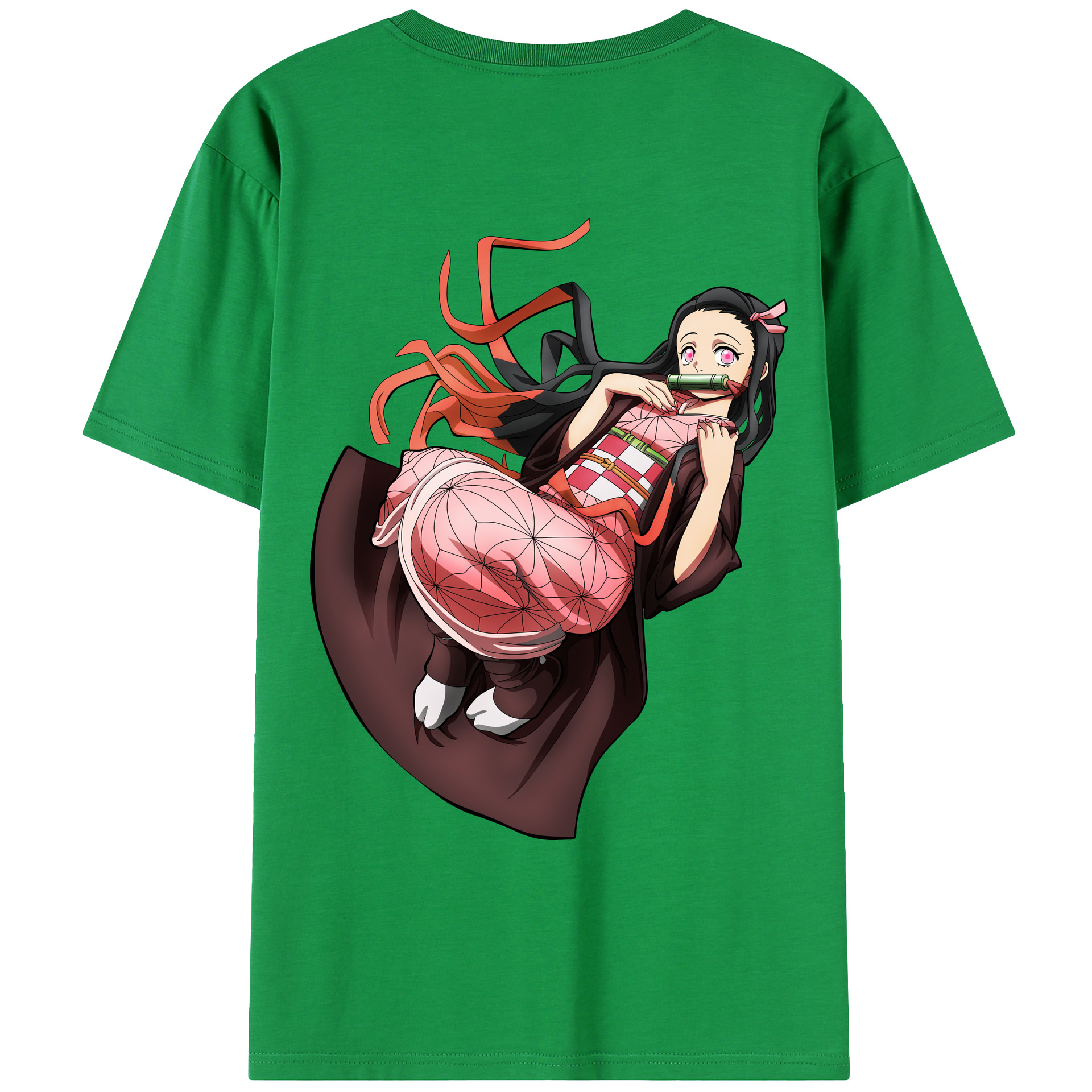 （画像用） 鬼滅の刃（きめつのやいば）竈門 禰󠄀豆子／かまど ねずこ Kamado Nezuko レディース半袖Tシャツ(バックプリント)