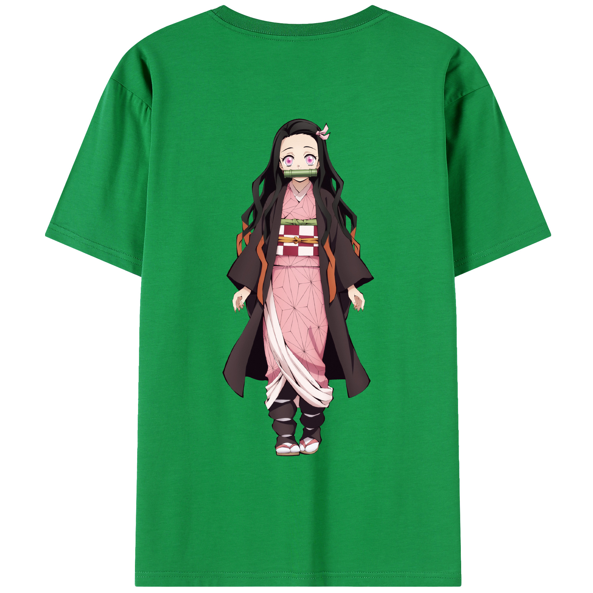 （画像用） 鬼滅の刃（きめつのやいば）竈門 禰󠄀豆子／かまど ねずこ Kamado Nezuko レディース半袖Tシャツ(バックプリント)