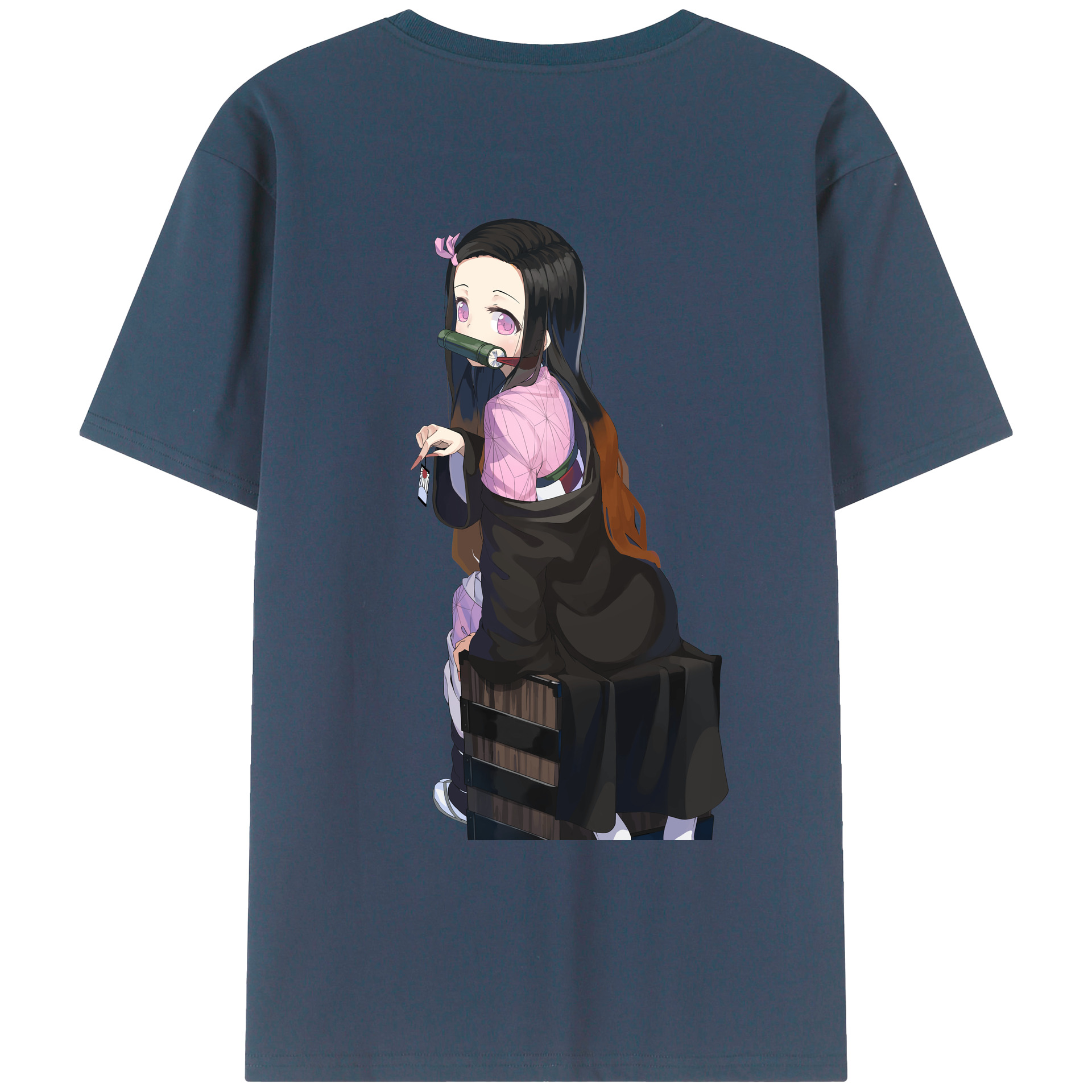 （画像用） 鬼滅の刃（きめつのやいば）竈門 禰󠄀豆子／かまど ねずこ Kamado Nezuko レディース半袖Tシャツ(バックプリント)
