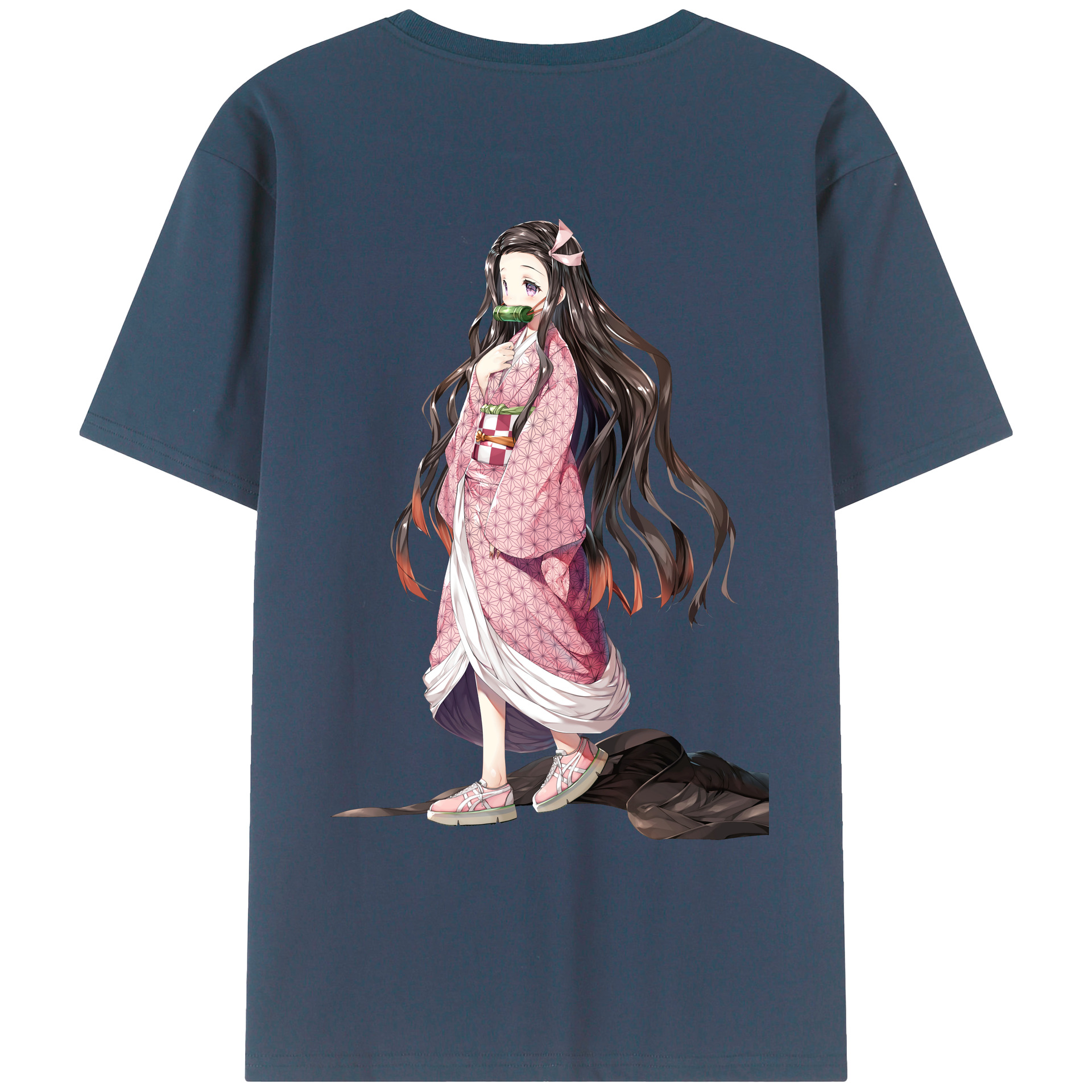（画像用） 鬼滅の刃（きめつのやいば）竈門 禰󠄀豆子／かまど ねずこ Kamado Nezuko レディース半袖Tシャツ(バックプリント)