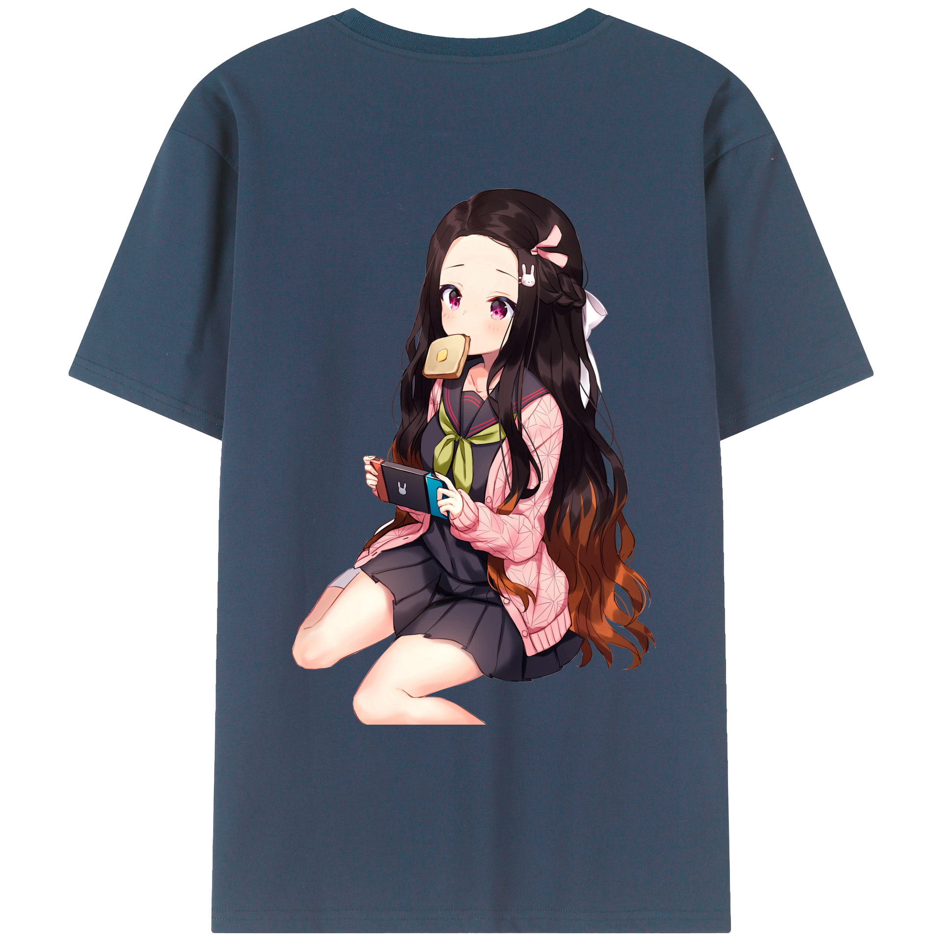 （画像用） 鬼滅の刃（きめつのやいば）竈門 禰󠄀豆子／かまど ねずこ Kamado Nezuko レディース半袖Tシャツ(バックプリント)
