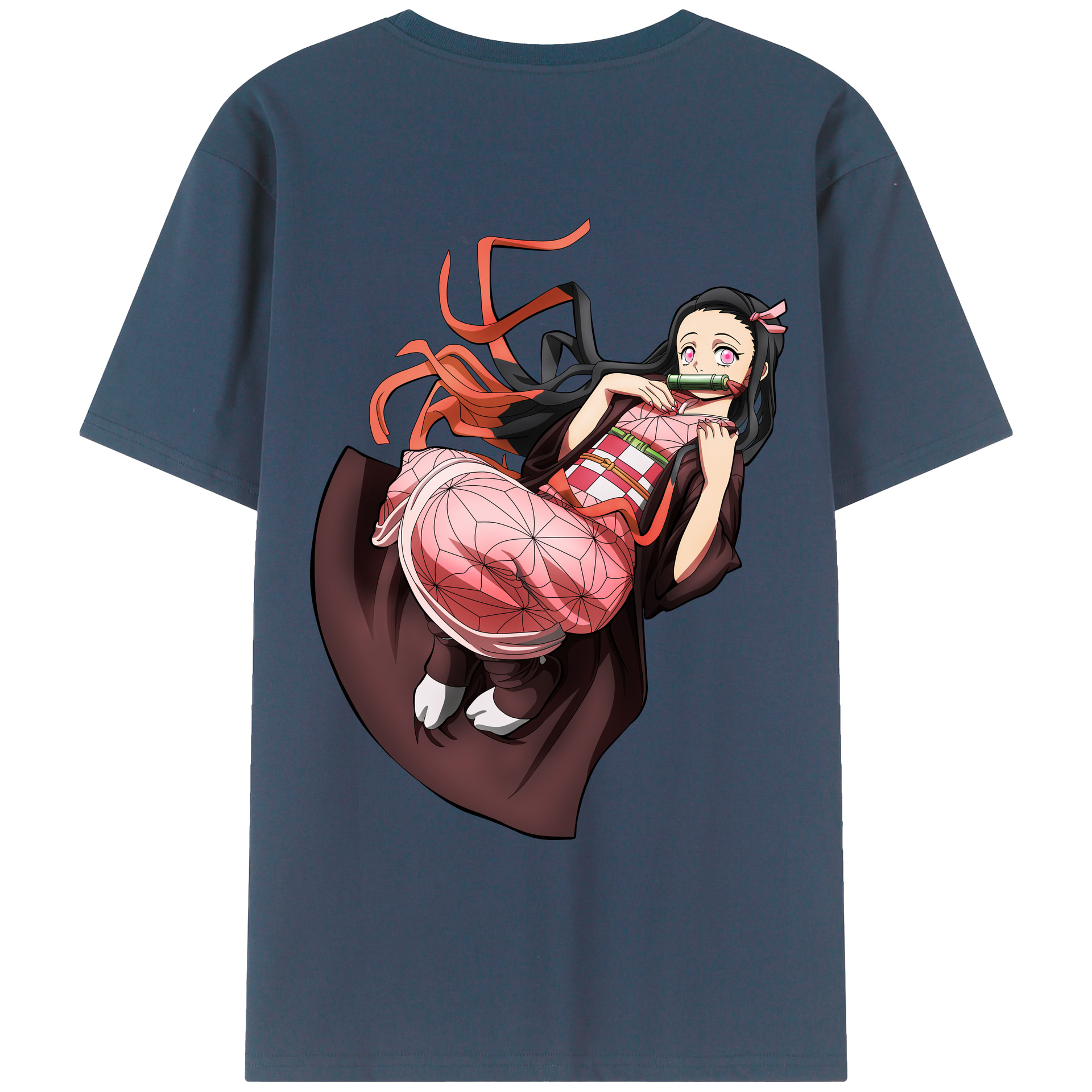 （画像用） 鬼滅の刃（きめつのやいば）竈門 禰󠄀豆子／かまど ねずこ Kamado Nezuko レディース半袖Tシャツ(バックプリント)