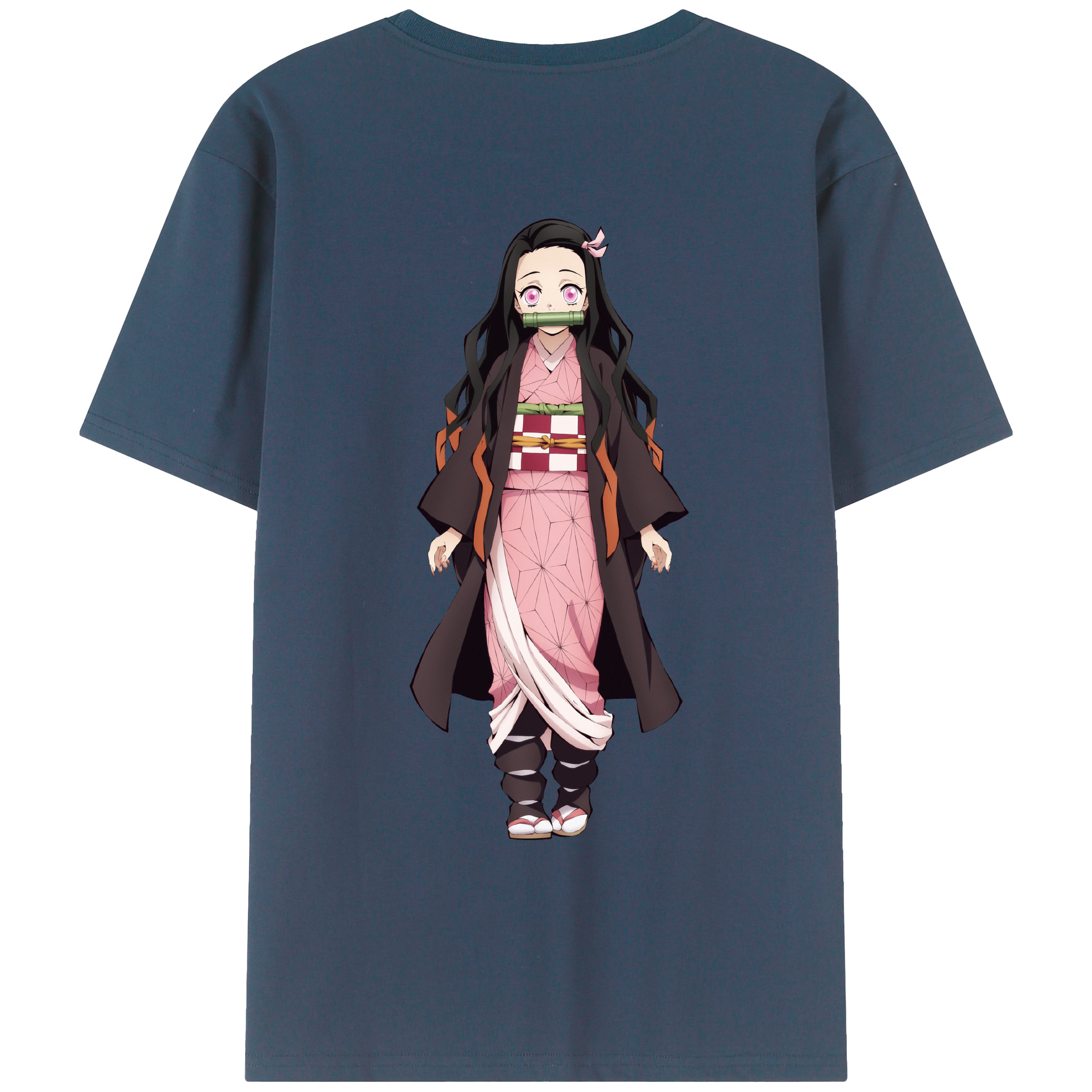 （画像用） 鬼滅の刃（きめつのやいば）竈門 禰󠄀豆子／かまど ねずこ Kamado Nezuko レディース半袖Tシャツ(バックプリント)