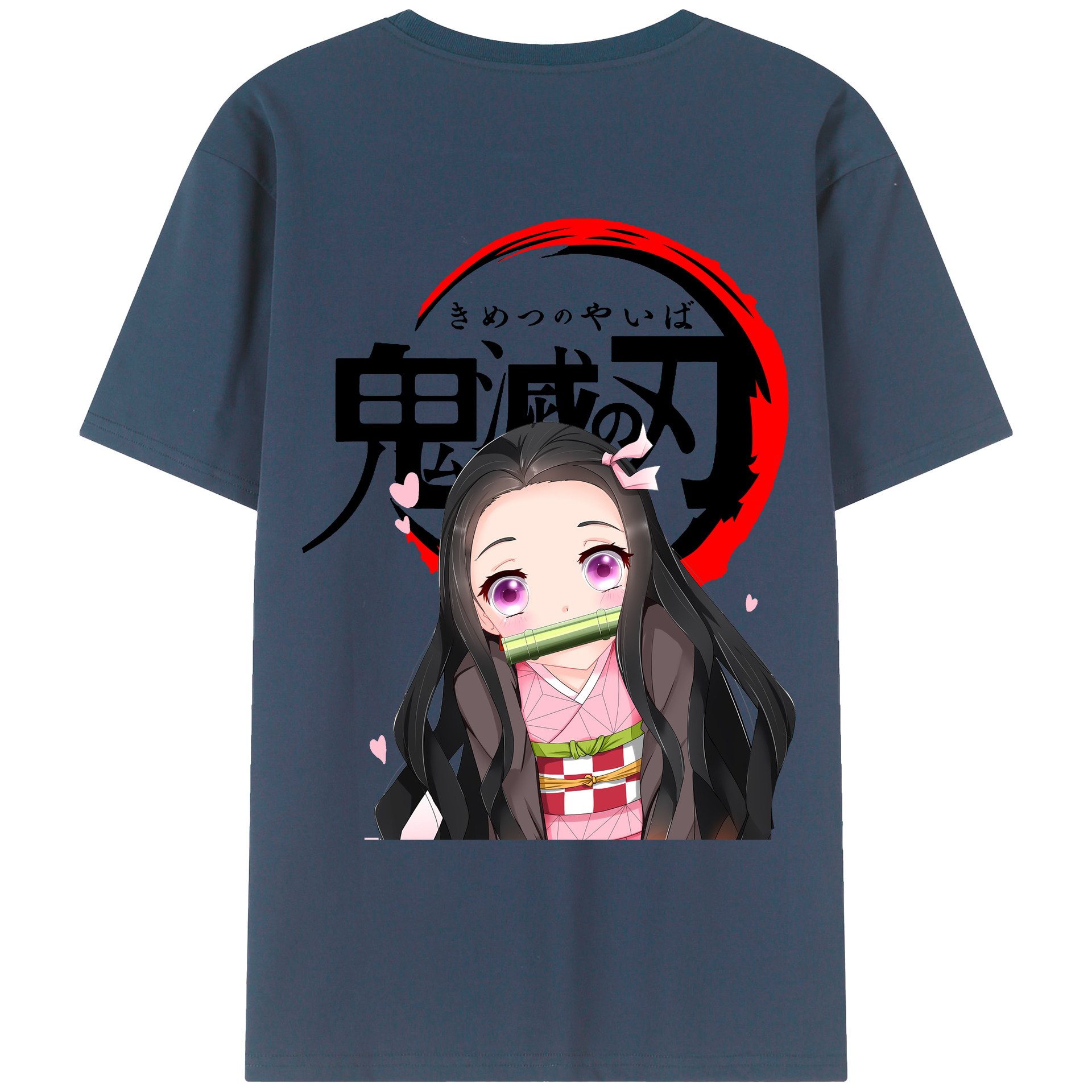 （画像用） 鬼滅の刃（きめつのやいば）竈門 禰󠄀豆子／かまど ねずこ Kamado Nezuko レディース半袖Tシャツ(バックプリント)