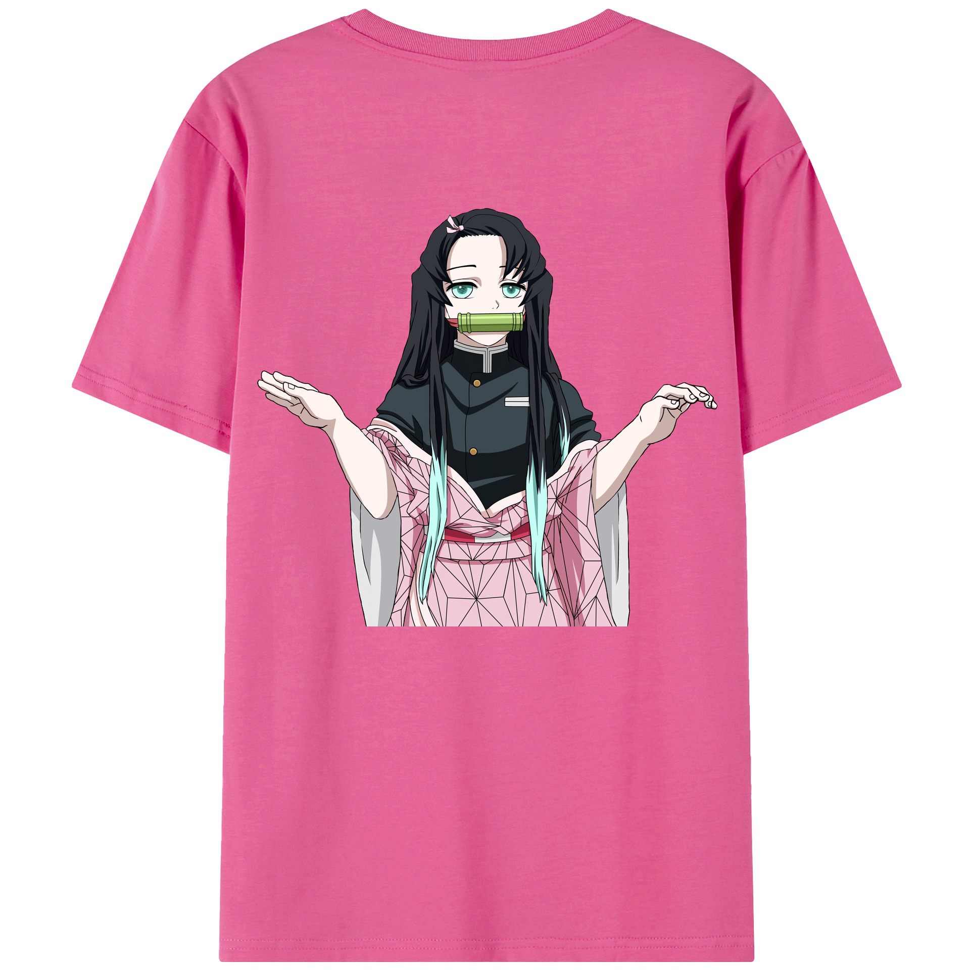 （画像用） 鬼滅の刃（きめつのやいば）竈門 禰󠄀豆子／かまど ねずこ Kamado Nezuko レディース半袖Tシャツ(バックプリント)