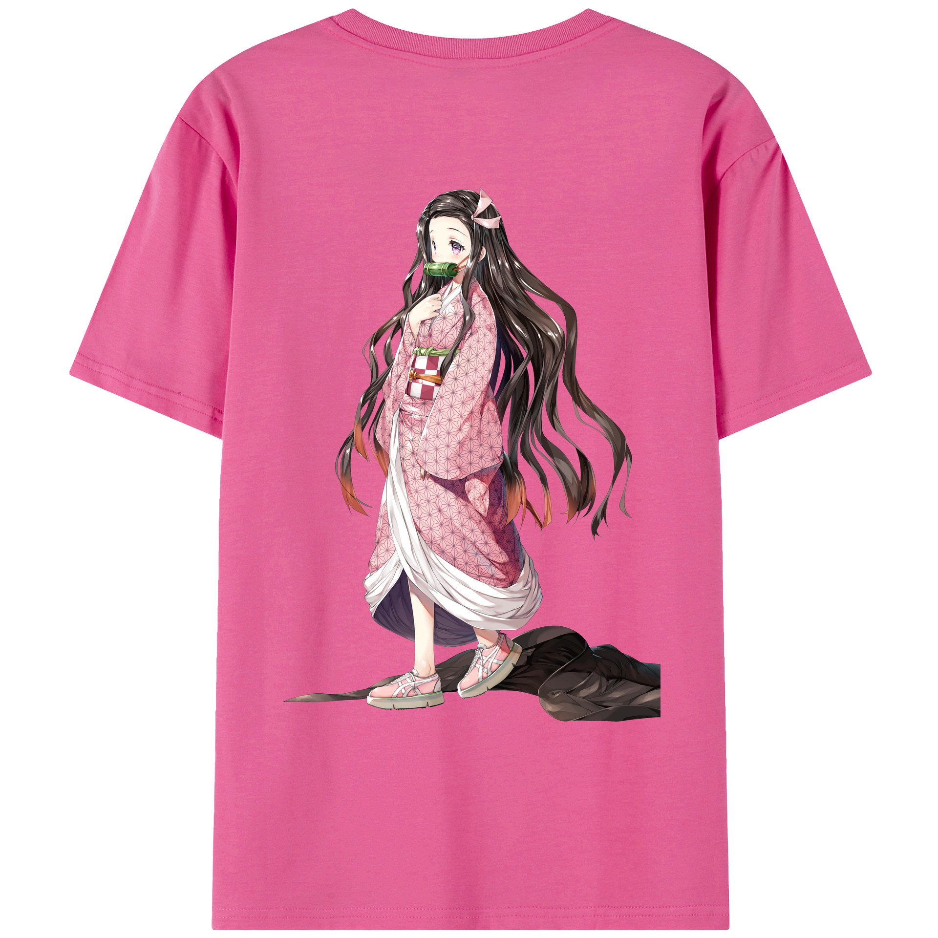 （画像用） 鬼滅の刃（きめつのやいば）竈門 禰󠄀豆子／かまど ねずこ Kamado Nezuko レディース半袖Tシャツ(バックプリント)
