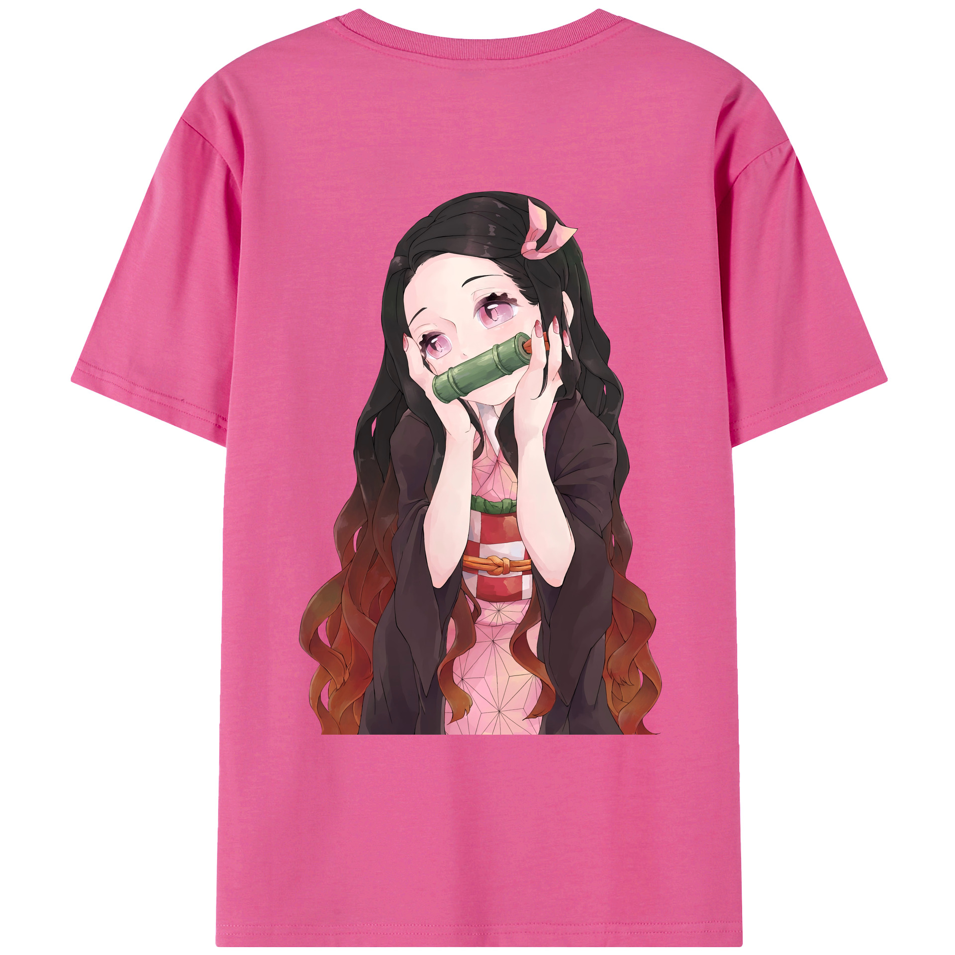 （画像用） 鬼滅の刃（きめつのやいば）竈門 禰󠄀豆子／かまど ねずこ Kamado Nezuko レディース半袖Tシャツ(バックプリント)