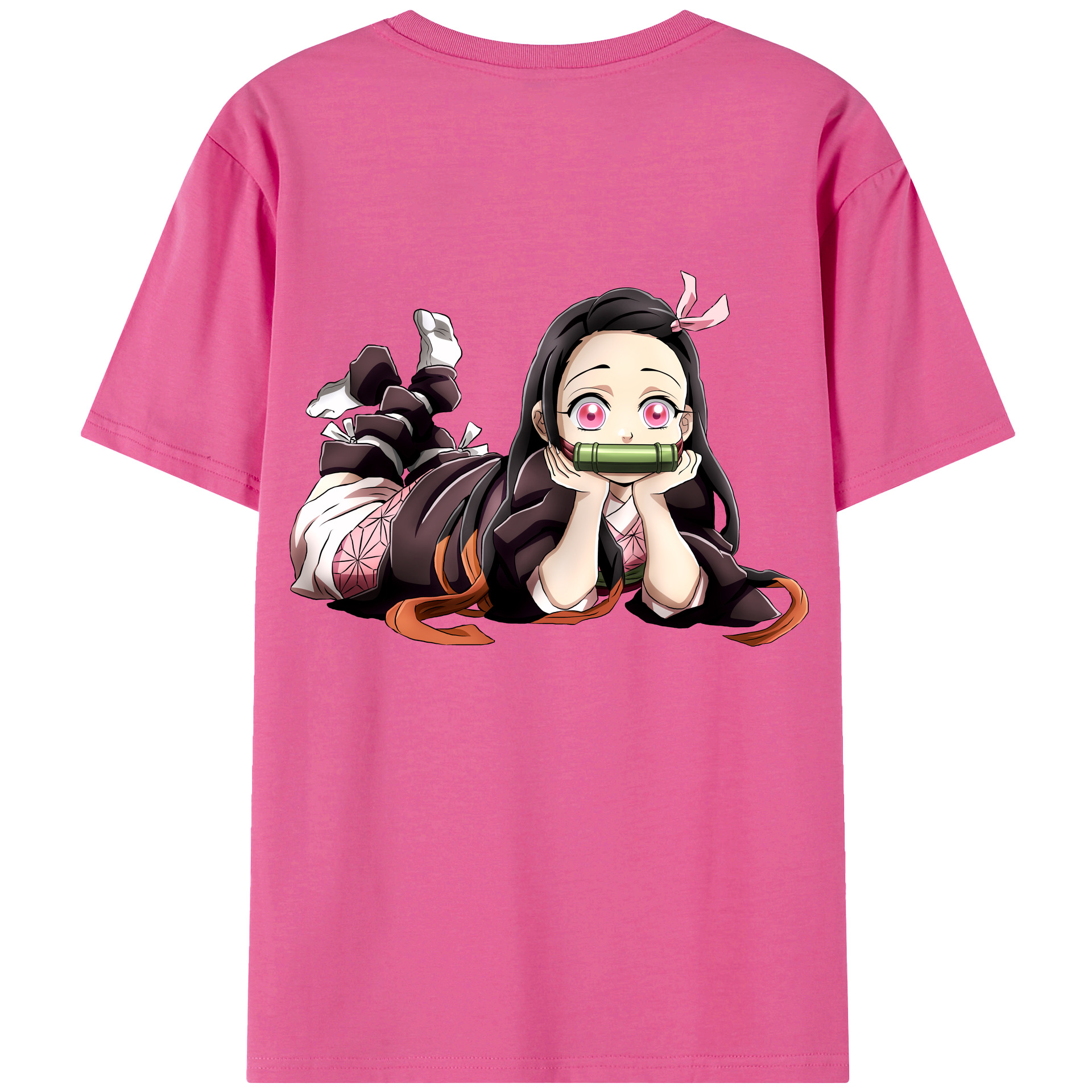 （画像用） 鬼滅の刃（きめつのやいば）竈門 禰󠄀豆子／かまど ねずこ Kamado Nezuko レディース半袖Tシャツ(バックプリント)