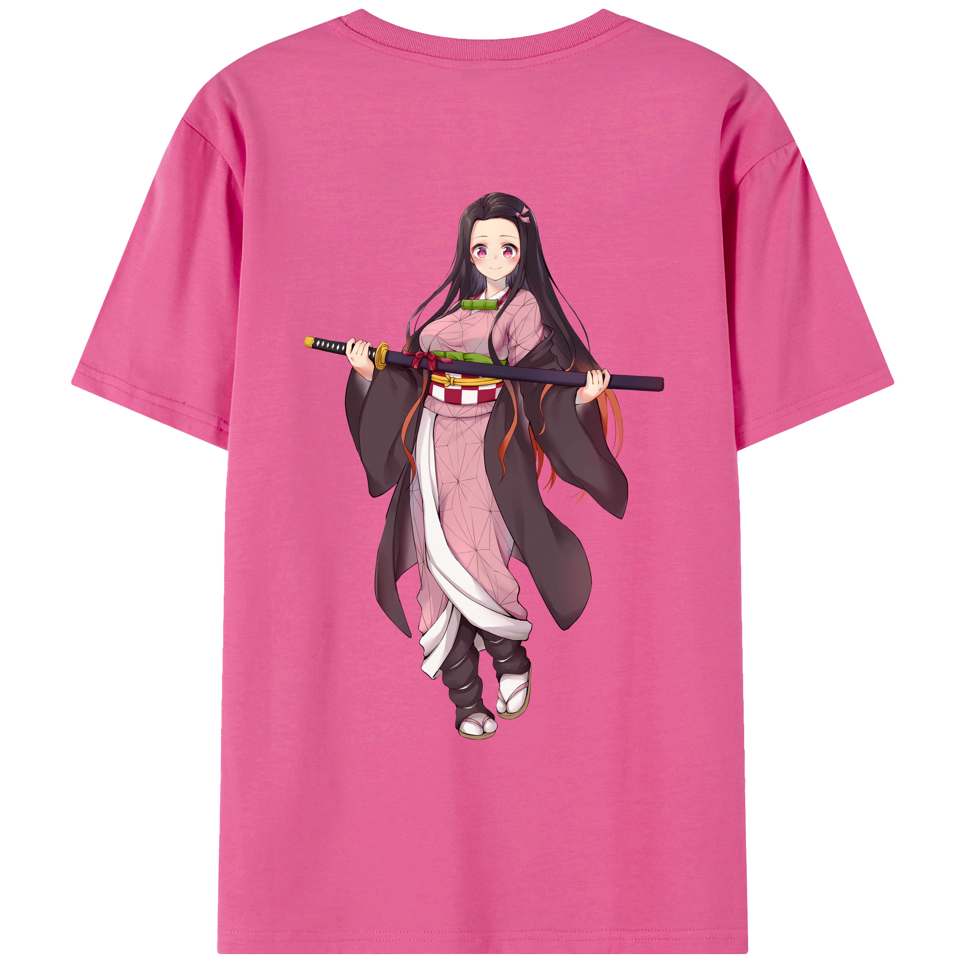 （画像用） 鬼滅の刃（きめつのやいば）竈門 禰󠄀豆子／かまど ねずこ Kamado Nezuko レディース半袖Tシャツ(バックプリント)