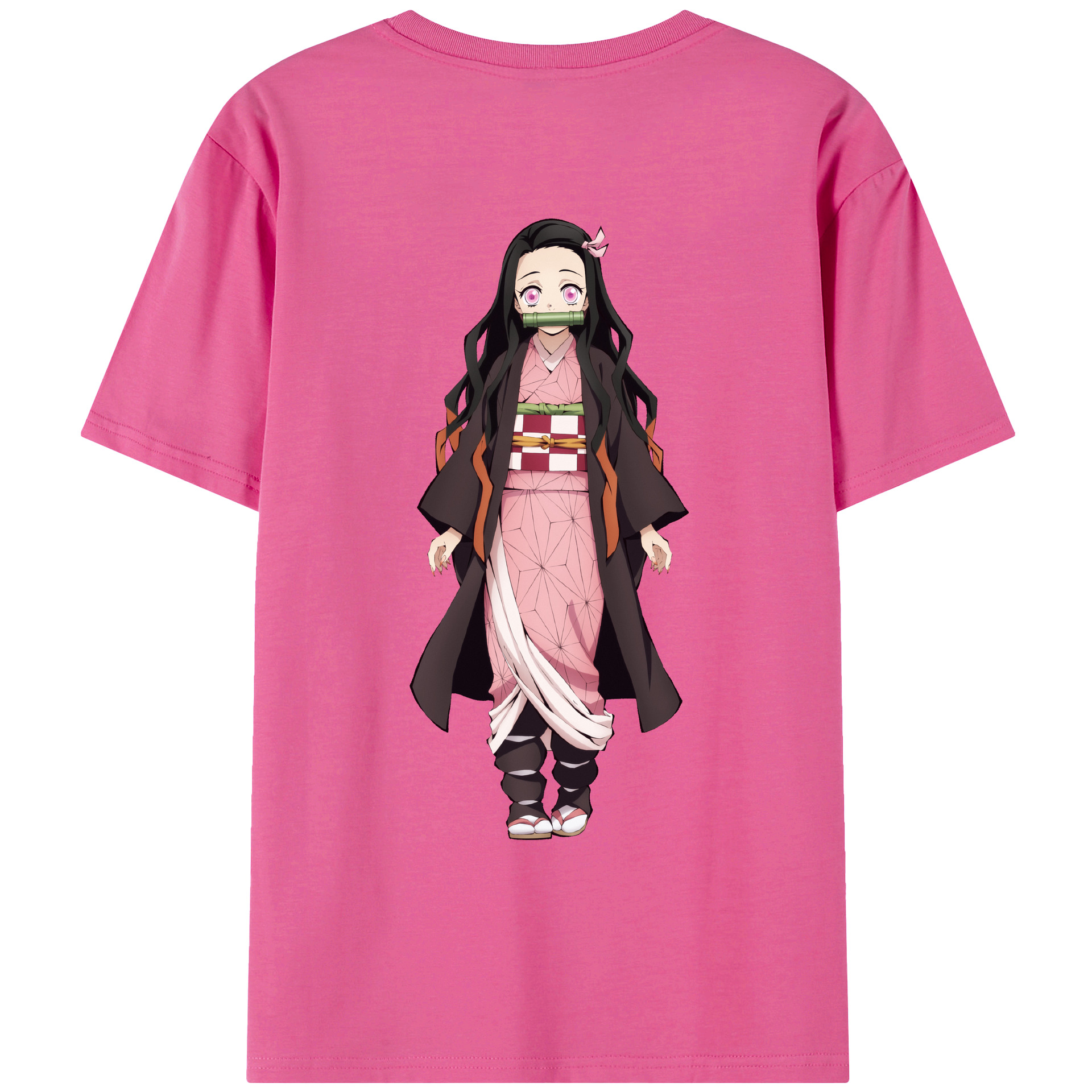 （画像用） 鬼滅の刃（きめつのやいば）竈門 禰󠄀豆子／かまど ねずこ Kamado Nezuko レディース半袖Tシャツ(バックプリント)
