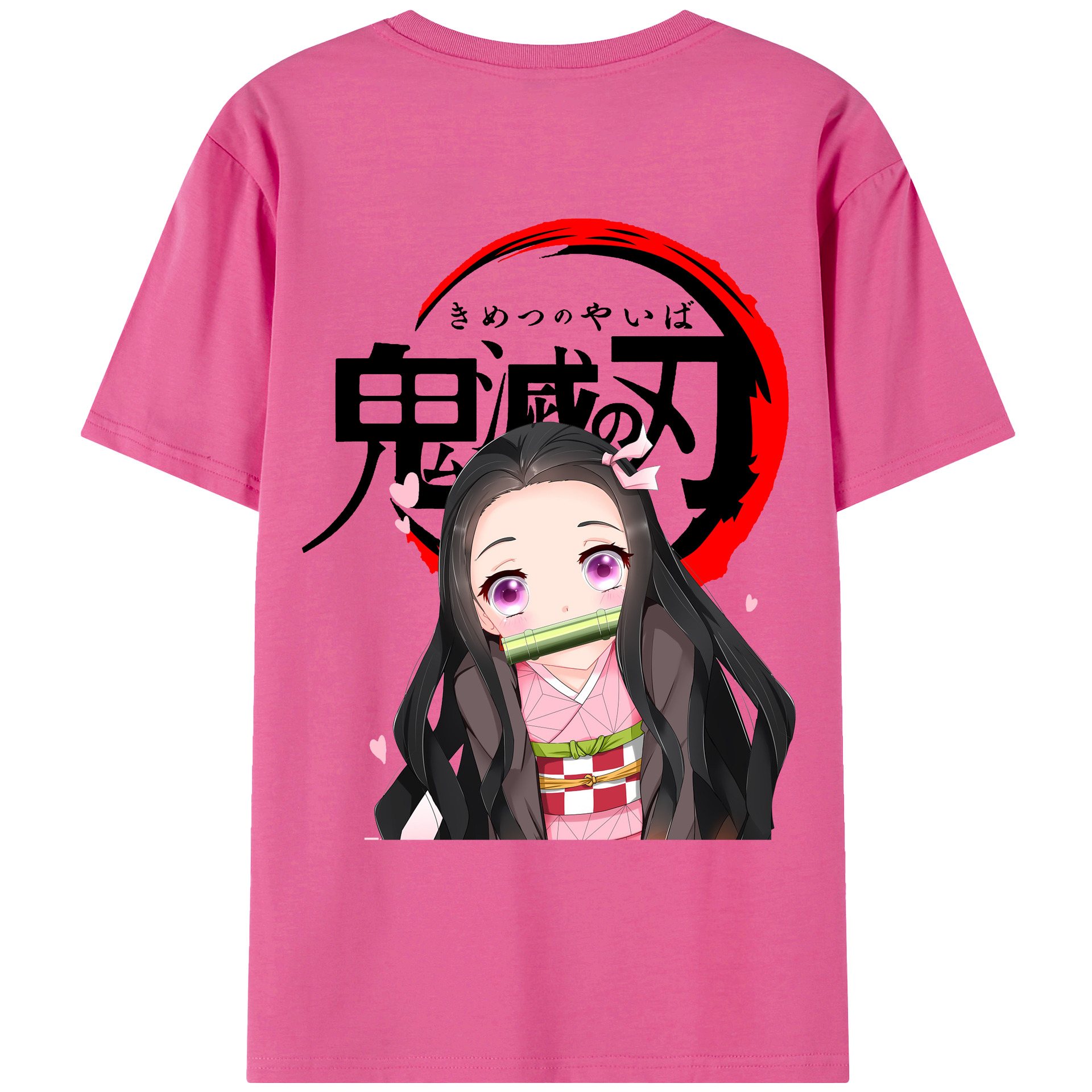 （画像用） 鬼滅の刃（きめつのやいば）竈門 禰󠄀豆子／かまど ねずこ Kamado Nezuko レディース半袖Tシャツ(バックプリント)