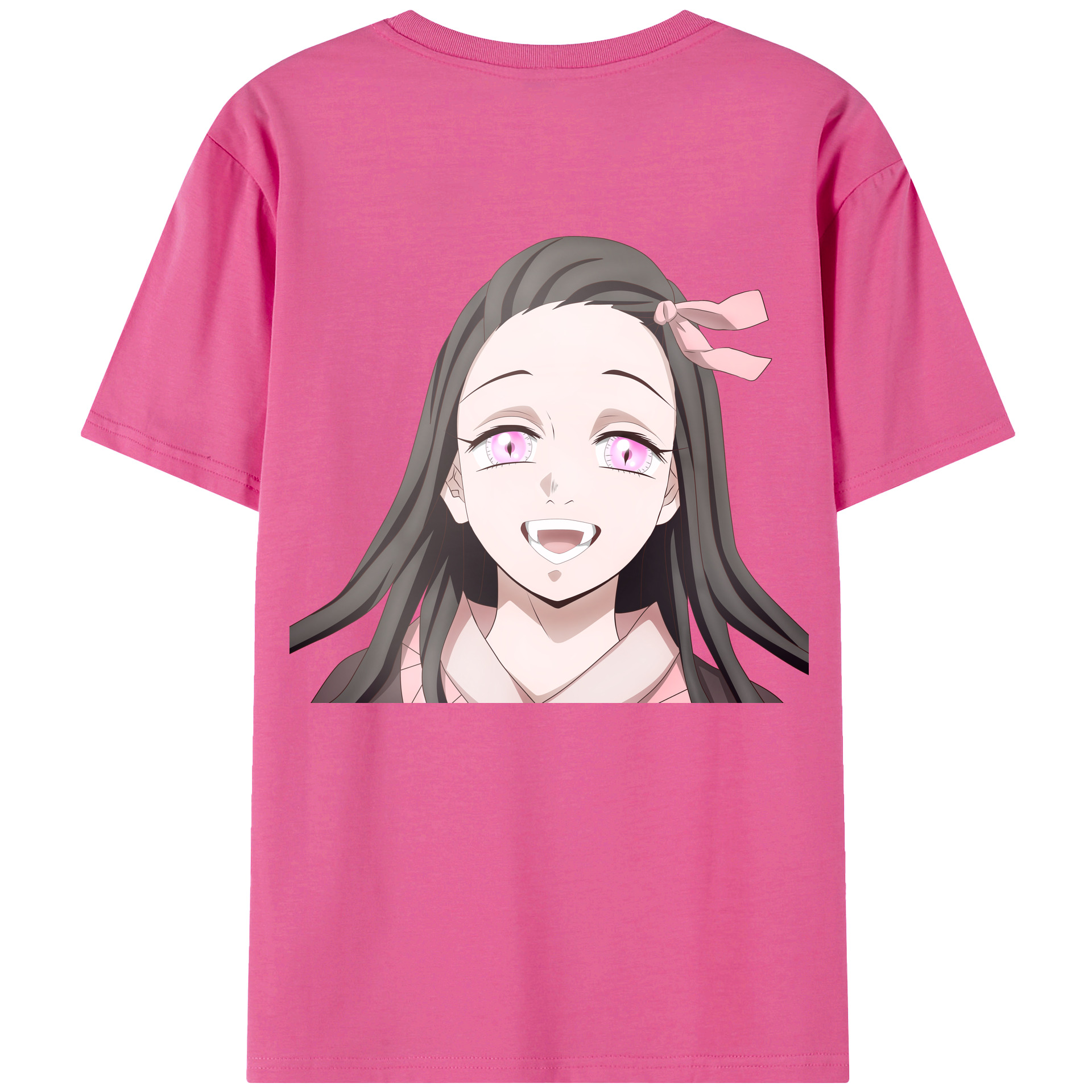 （画像用） 鬼滅の刃（きめつのやいば）竈門 禰󠄀豆子／かまど ねずこ Kamado Nezuko レディース半袖Tシャツ(バックプリント)