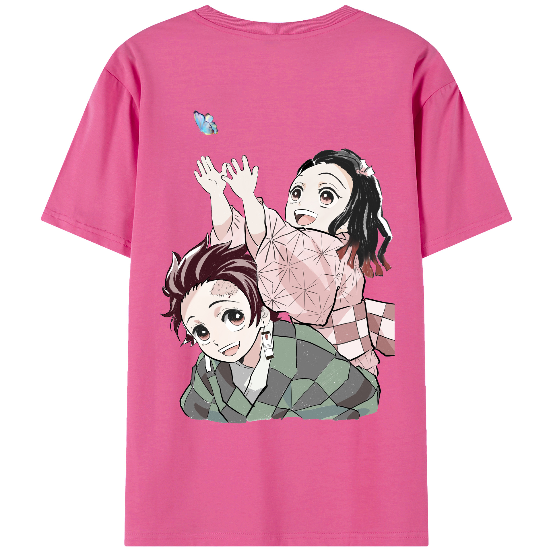 （画像用） 鬼滅の刃（きめつのやいば）竈門 禰󠄀豆子／かまど ねずこ Kamado Nezuko レディース半袖Tシャツ(バックプリント)