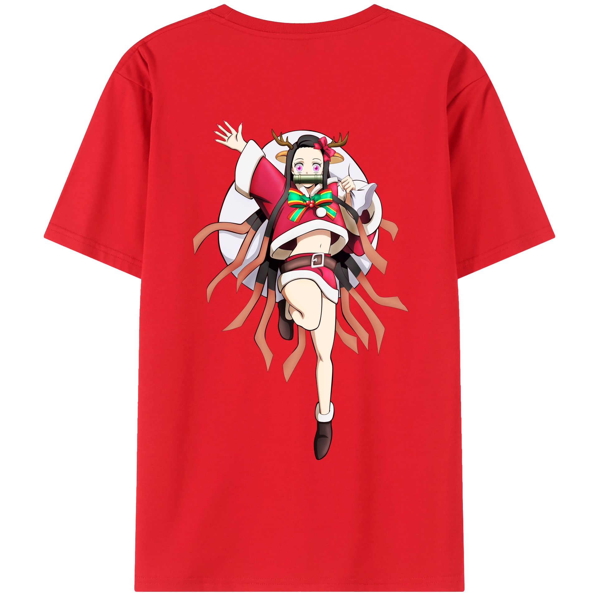 （画像用） 鬼滅の刃（きめつのやいば）竈門 禰󠄀豆子／かまど ねずこ Kamado Nezuko レディース半袖Tシャツ(バックプリント)
