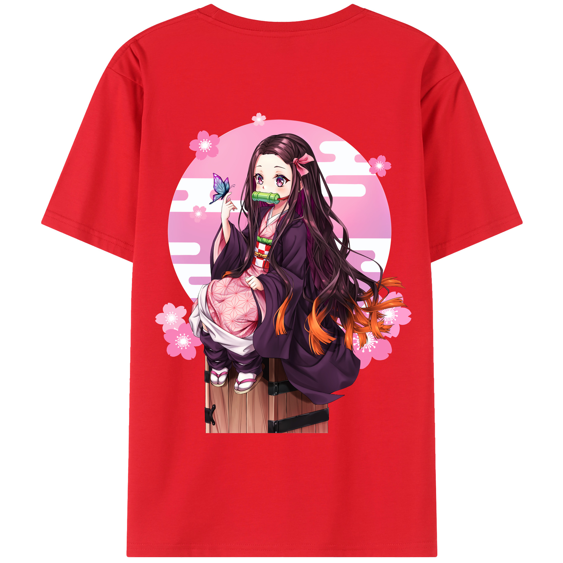 （画像用） 鬼滅の刃（きめつのやいば）竈門 禰󠄀豆子／かまど ねずこ Kamado Nezuko レディース半袖Tシャツ(バックプリント)