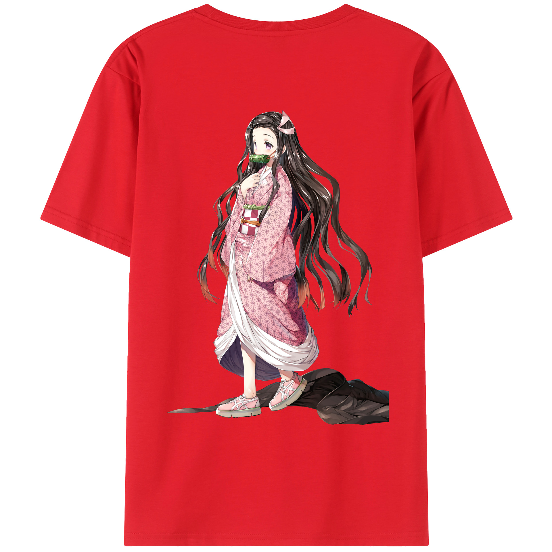 （画像用） 鬼滅の刃（きめつのやいば）竈門 禰󠄀豆子／かまど ねずこ Kamado Nezuko レディース半袖Tシャツ(バックプリント)