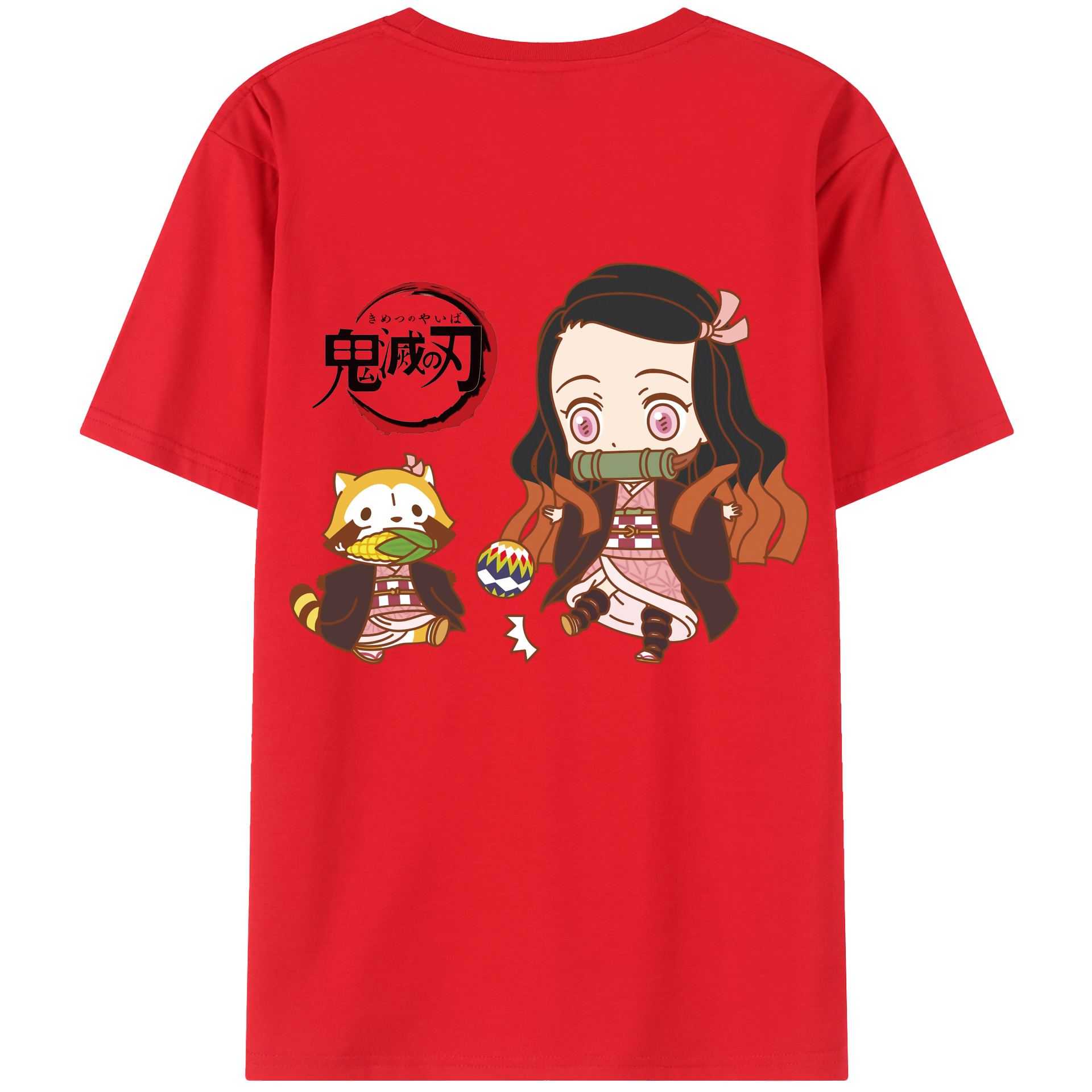 （画像用） 鬼滅の刃（きめつのやいば）竈門 禰󠄀豆子／かまど ねずこ Kamado Nezuko レディース半袖Tシャツ(バックプリント)