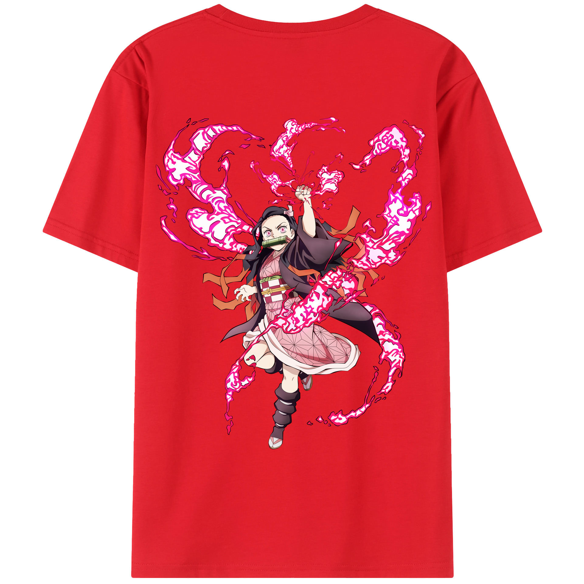 （画像用） 鬼滅の刃（きめつのやいば）竈門 禰󠄀豆子／かまど ねずこ Kamado Nezuko レディース半袖Tシャツ(バックプリント)
