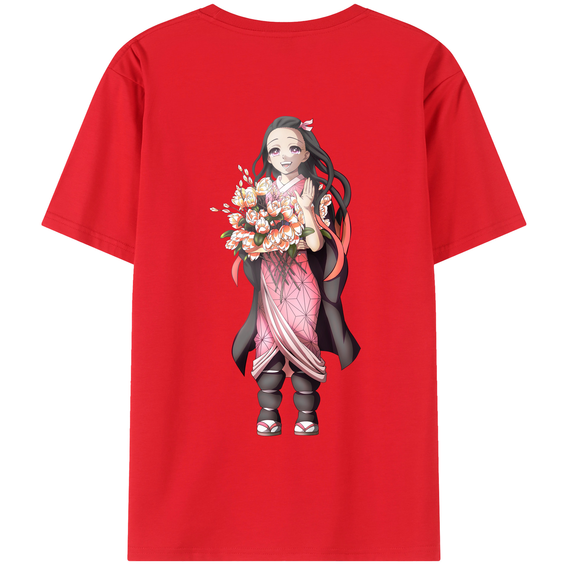 （画像用） 鬼滅の刃（きめつのやいば）竈門 禰󠄀豆子／かまど ねずこ Kamado Nezuko レディース半袖Tシャツ(バックプリント)