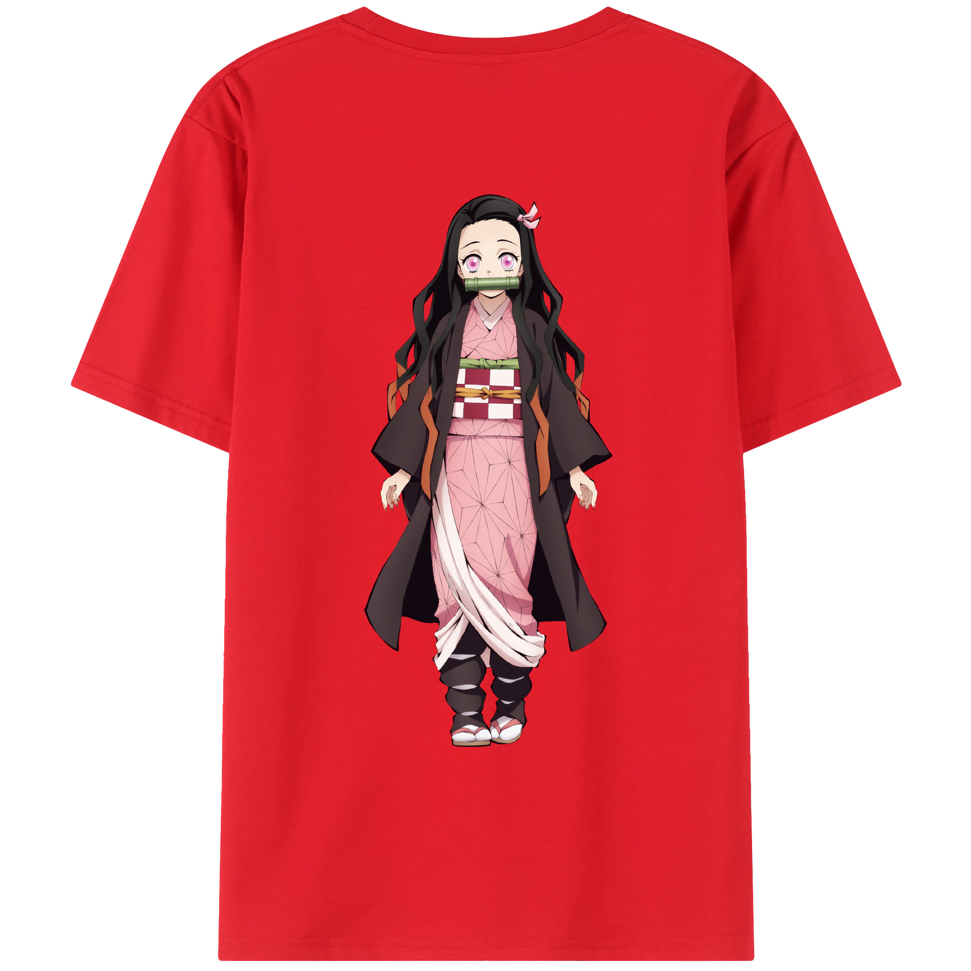 （画像用） 鬼滅の刃（きめつのやいば）竈門 禰󠄀豆子／かまど ねずこ Kamado Nezuko レディース半袖Tシャツ(バックプリント)