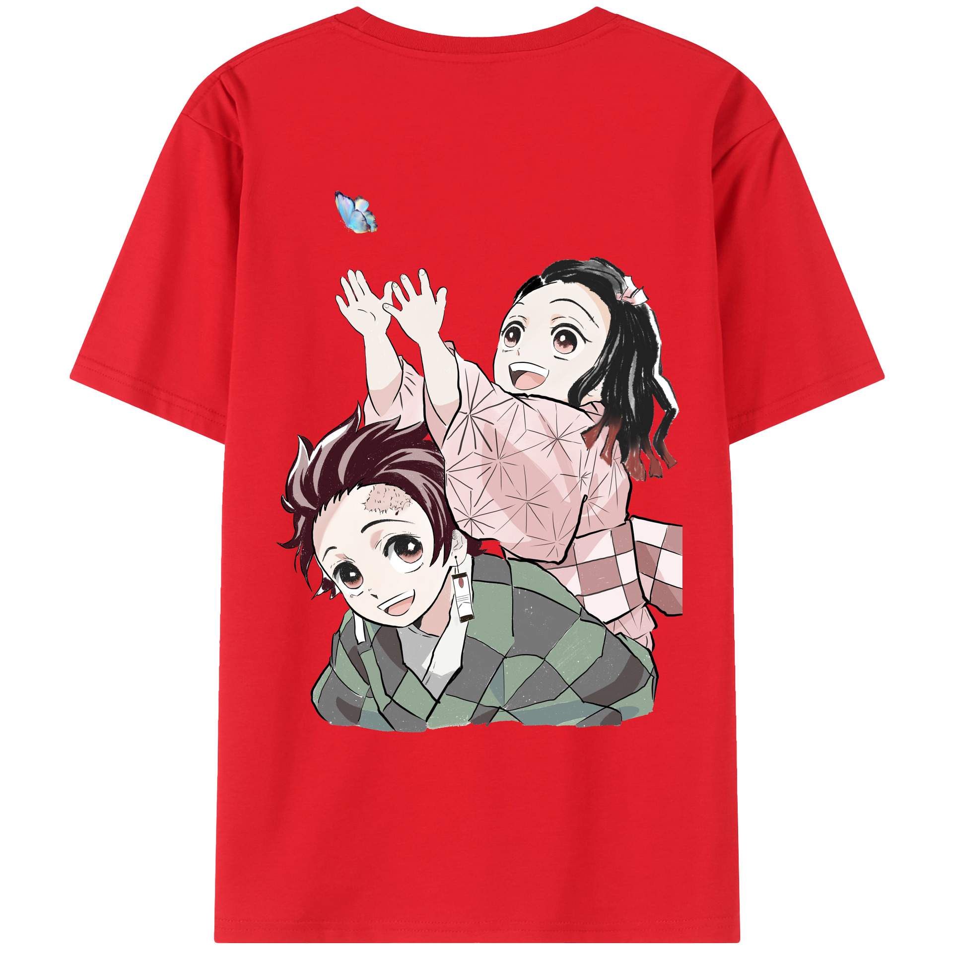 （画像用） 鬼滅の刃（きめつのやいば）竈門 禰󠄀豆子／かまど ねずこ Kamado Nezuko レディース半袖Tシャツ(バックプリント)