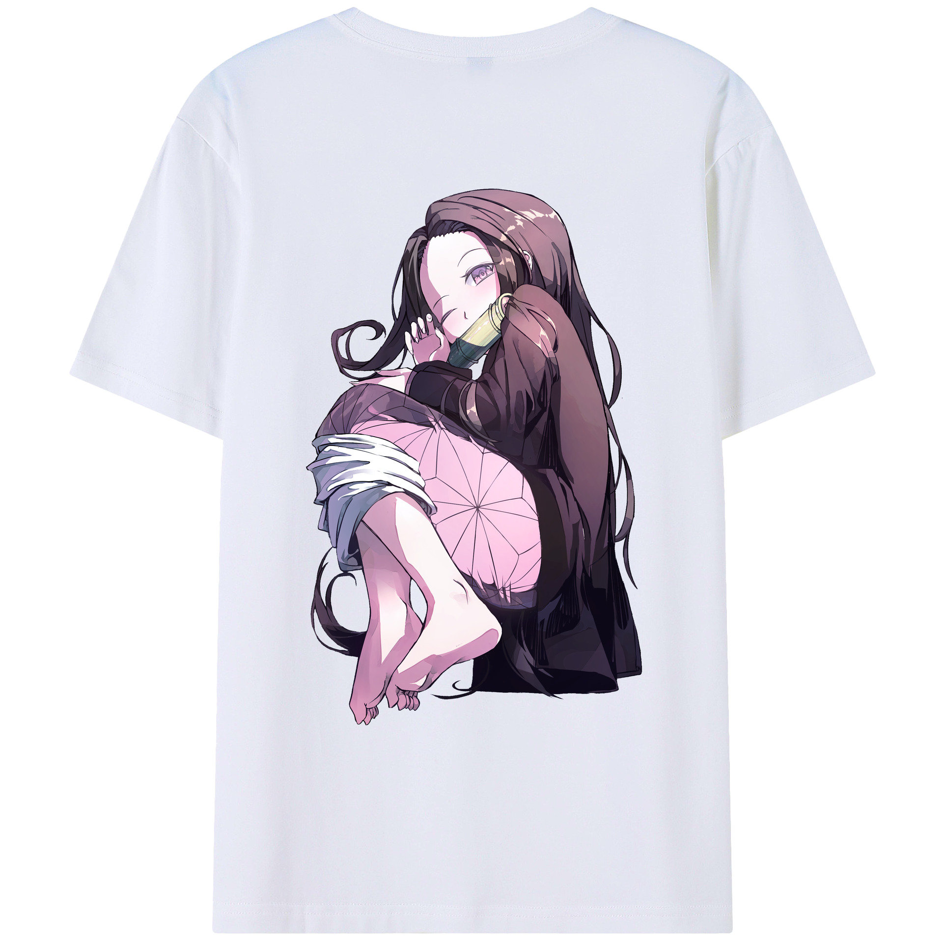 （画像用） 鬼滅の刃（きめつのやいば）竈門 禰󠄀豆子／かまど ねずこ Kamado Nezuko レディース半袖Tシャツ(バックプリント)