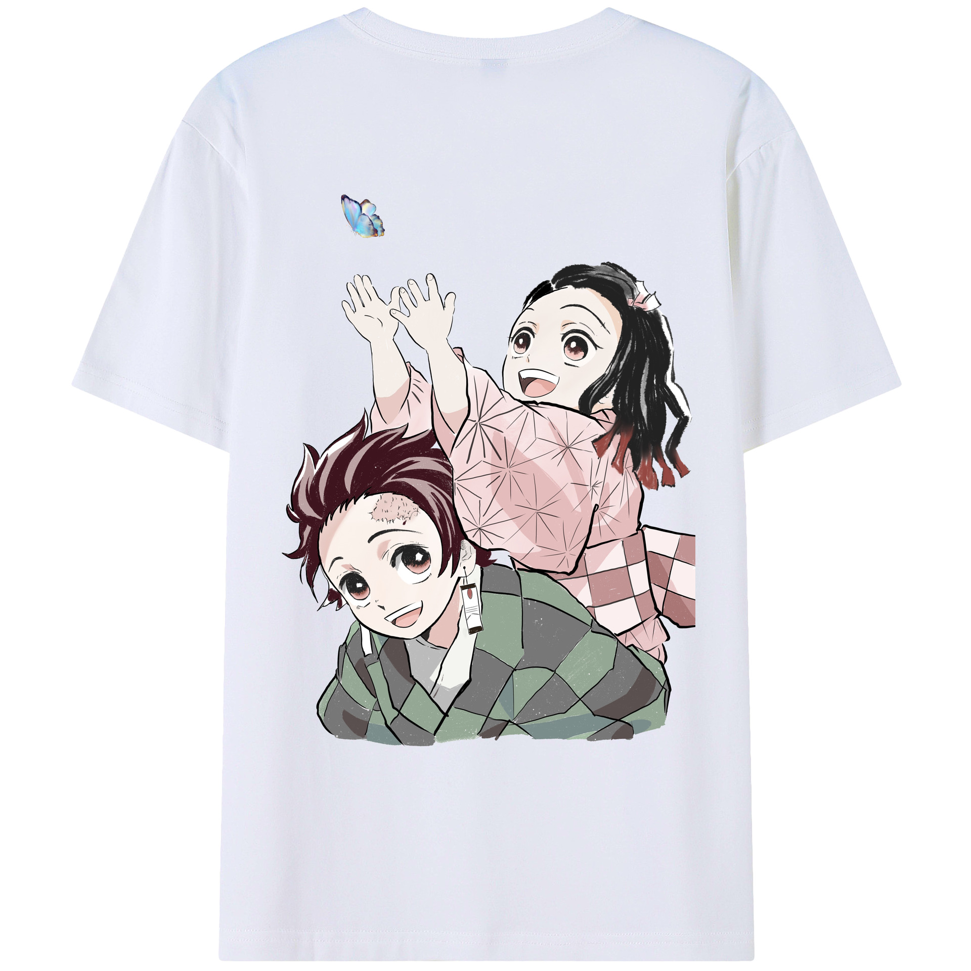 （画像用） 鬼滅の刃（きめつのやいば）竈門 禰󠄀豆子／かまど ねずこ Kamado Nezuko レディース半袖Tシャツ(バックプリント)
