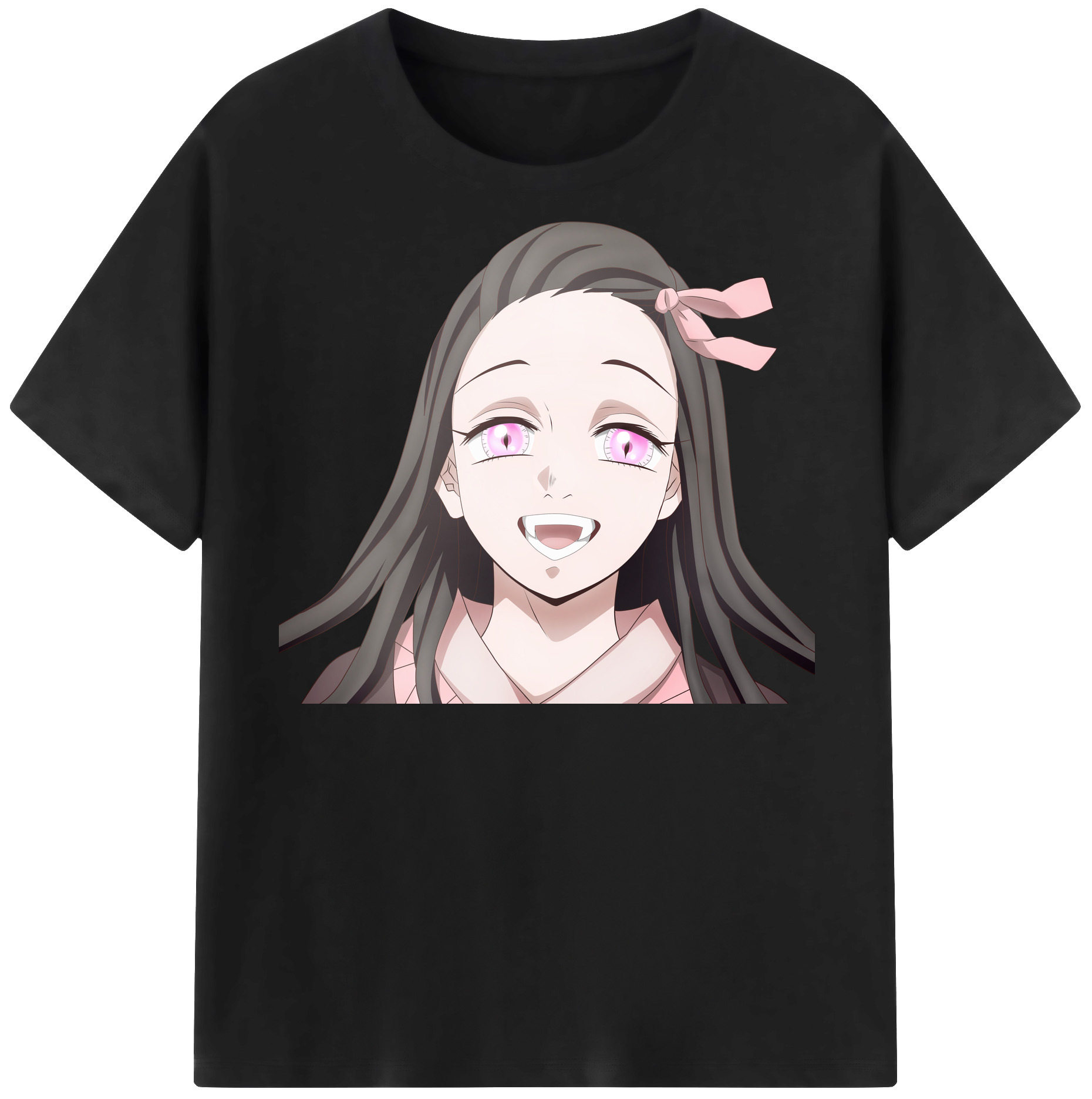 （画像用） 鬼滅の刃（きめつのやいば）竈門 禰󠄀豆子／かまど ねずこ Kamado Nezuko レディースカジュアルプリントTシャツ（綿100％）