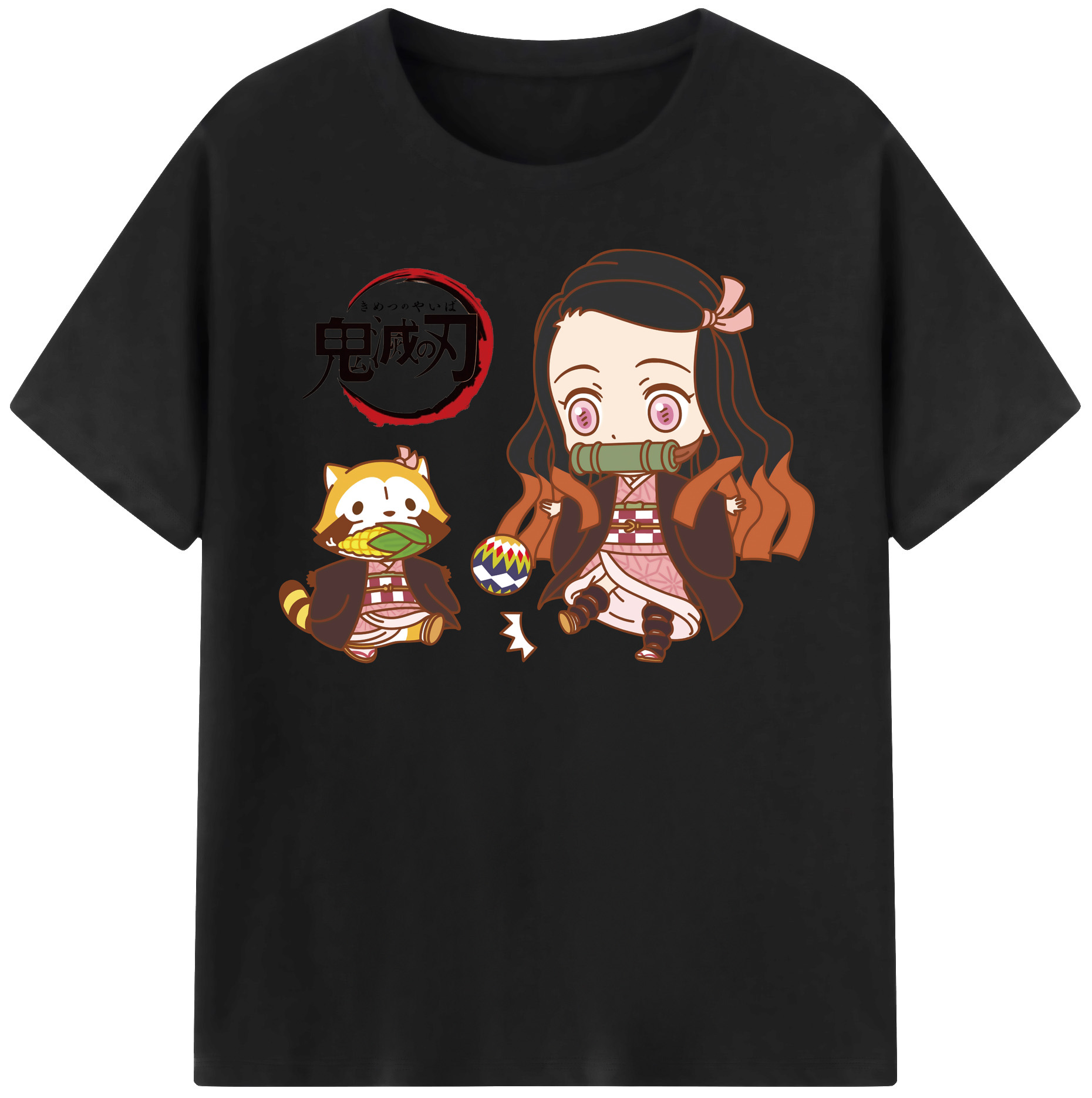 （画像用） 鬼滅の刃（きめつのやいば）竈門 禰󠄀豆子／かまど ねずこ Kamado Nezuko レディースカジュアルプリントTシャツ（綿100％）