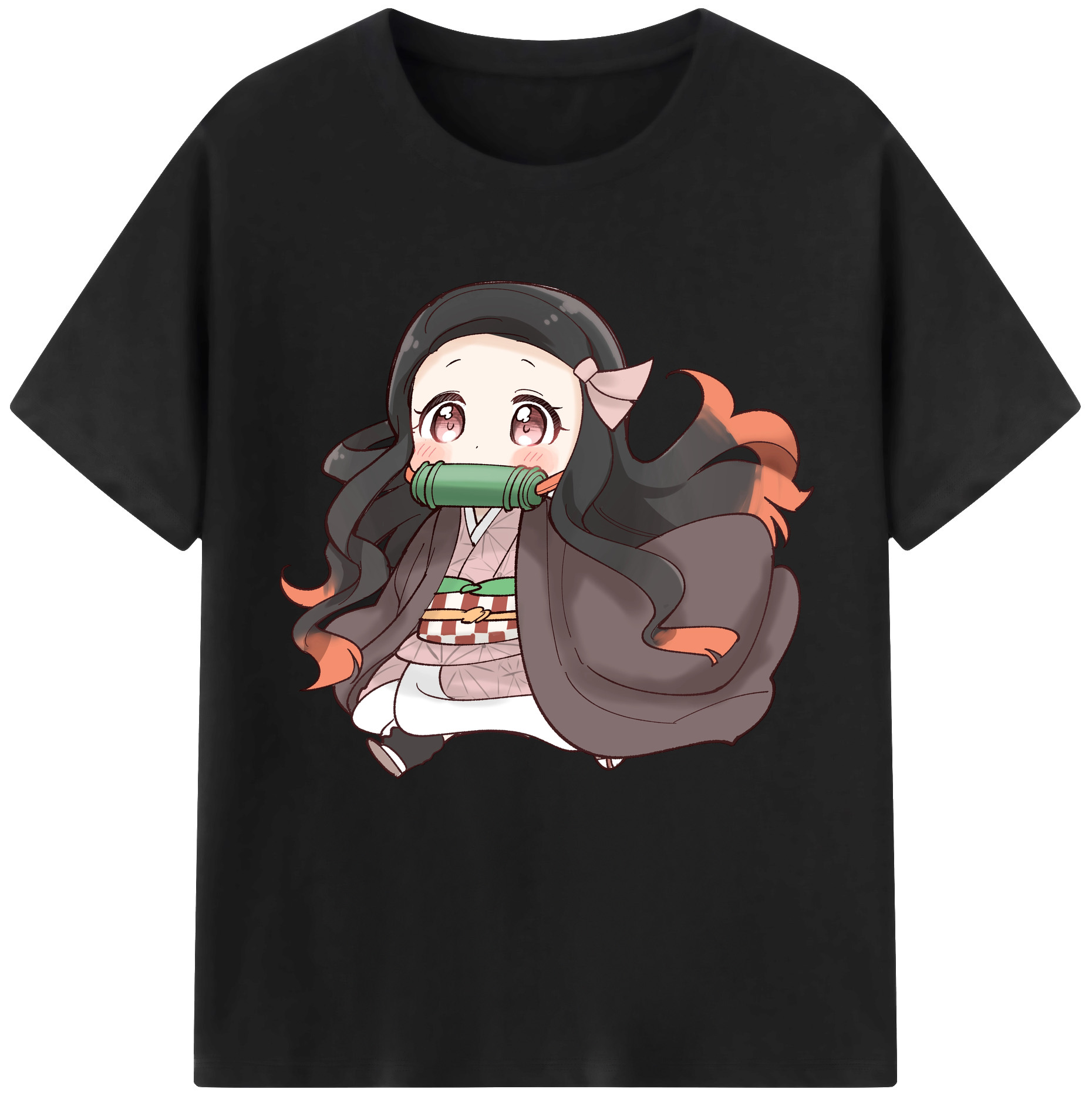 （画像用） 鬼滅の刃（きめつのやいば）竈門 禰󠄀豆子／かまど ねずこ Kamado Nezuko レディースカジュアルプリントTシャツ（綿100％）